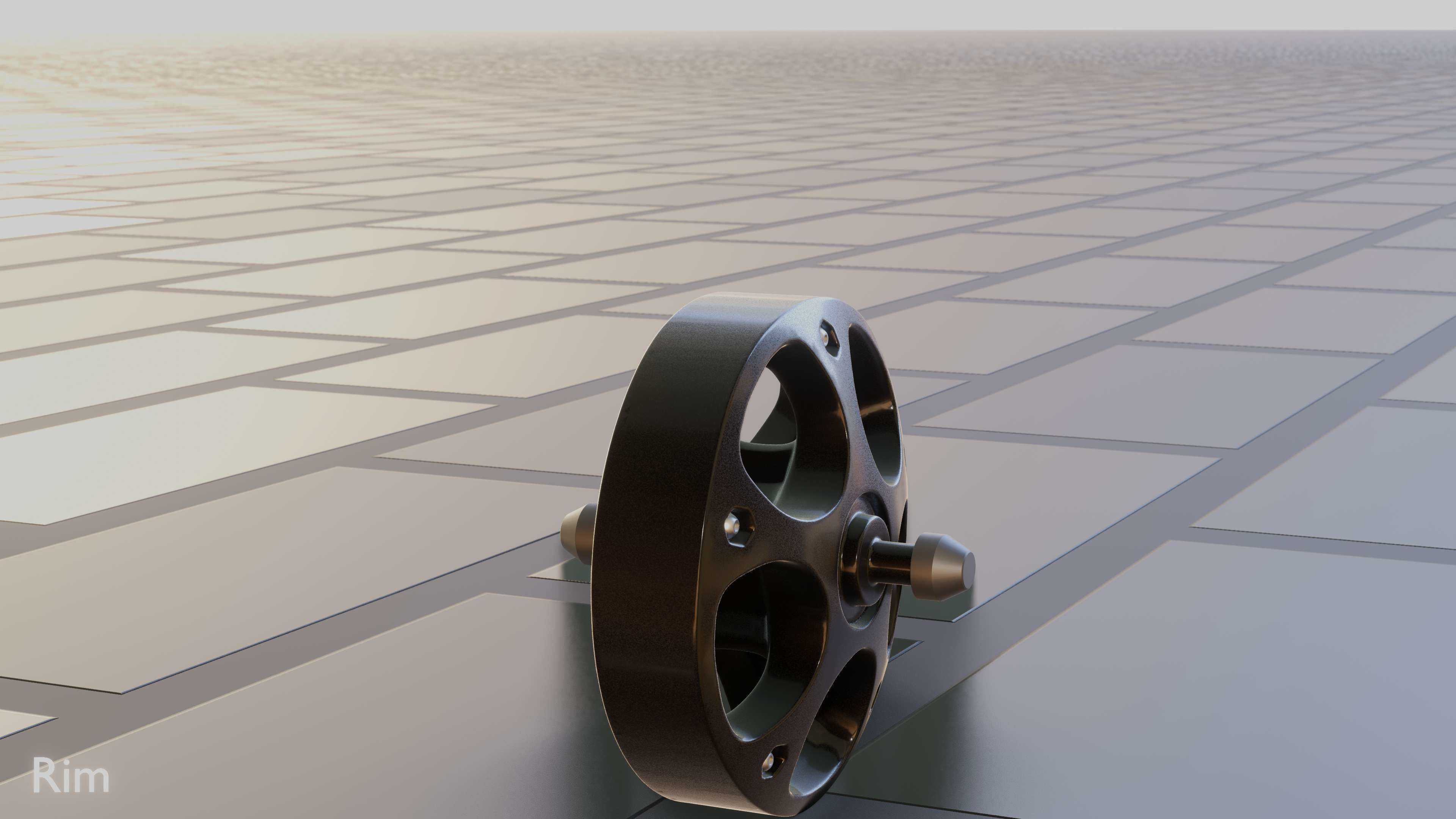 E-Scooter Rim with Procedural PBR Material Setup 3D model_22