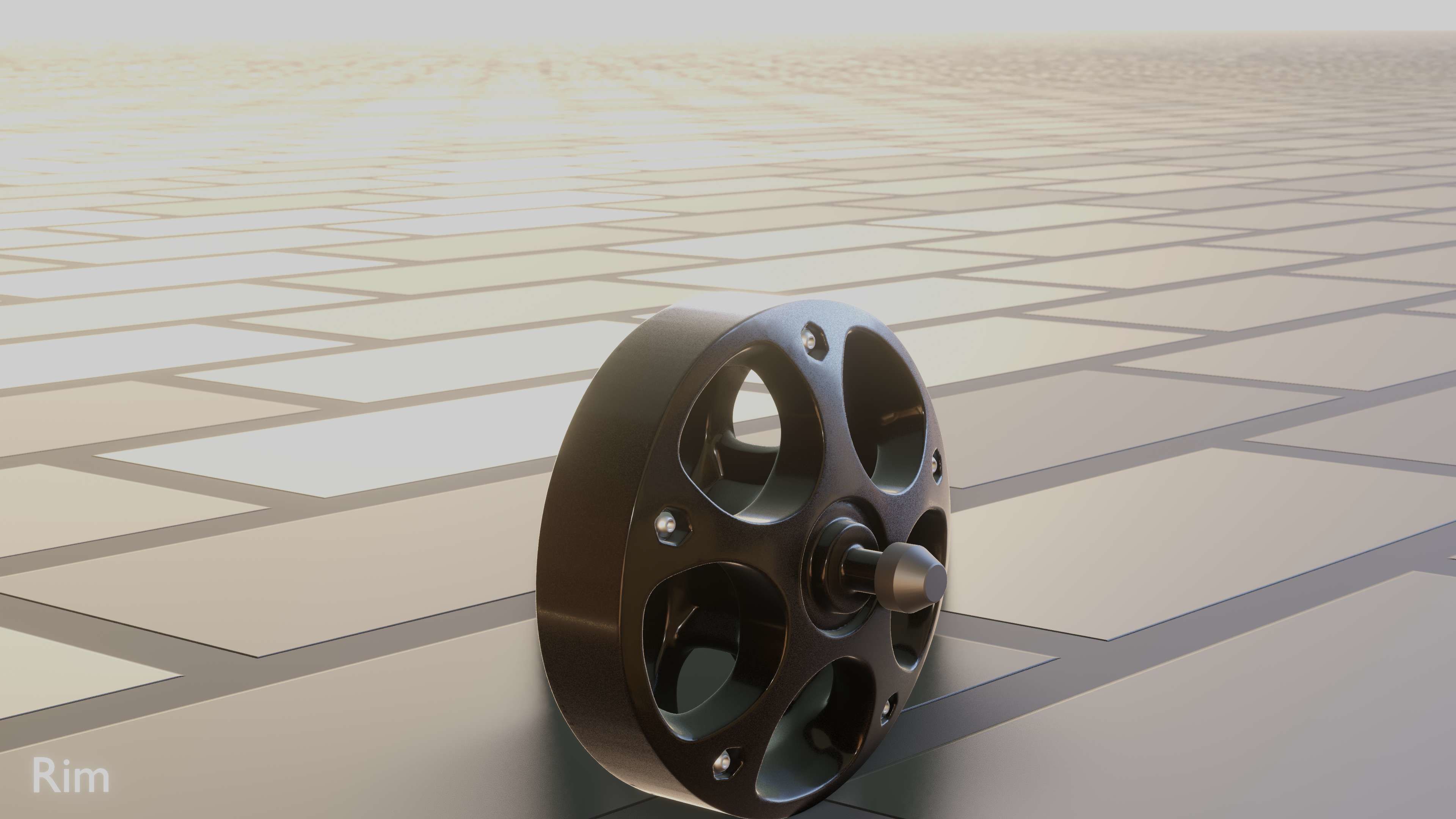 E-Scooter Rim with Procedural PBR Material Setup 3D model_25
