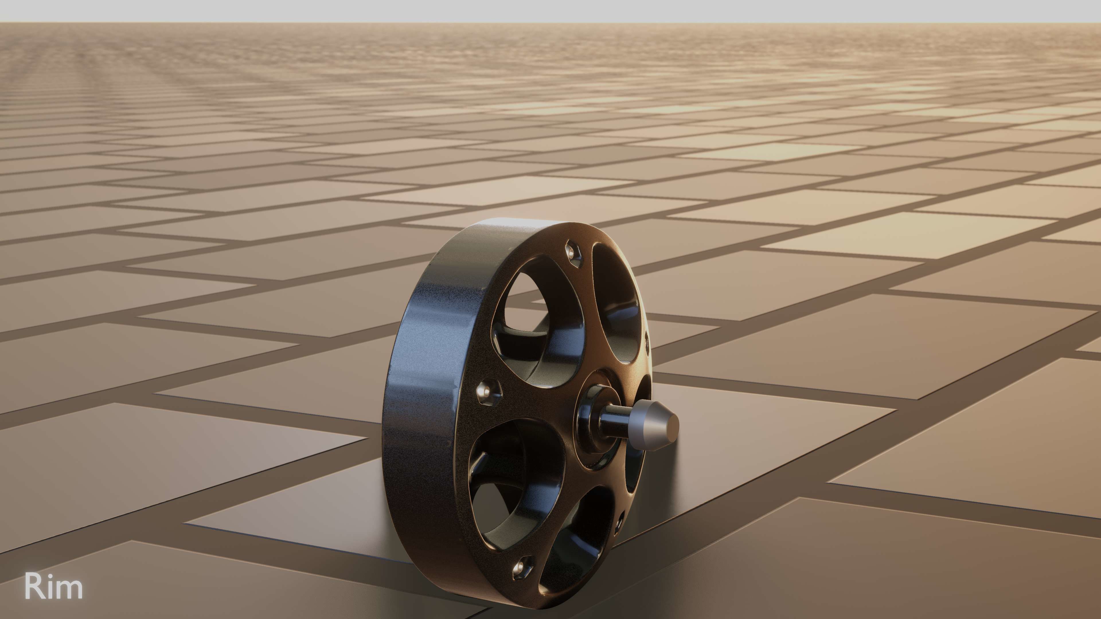 E-Scooter Rim with Procedural PBR Material Setup 3D model_63