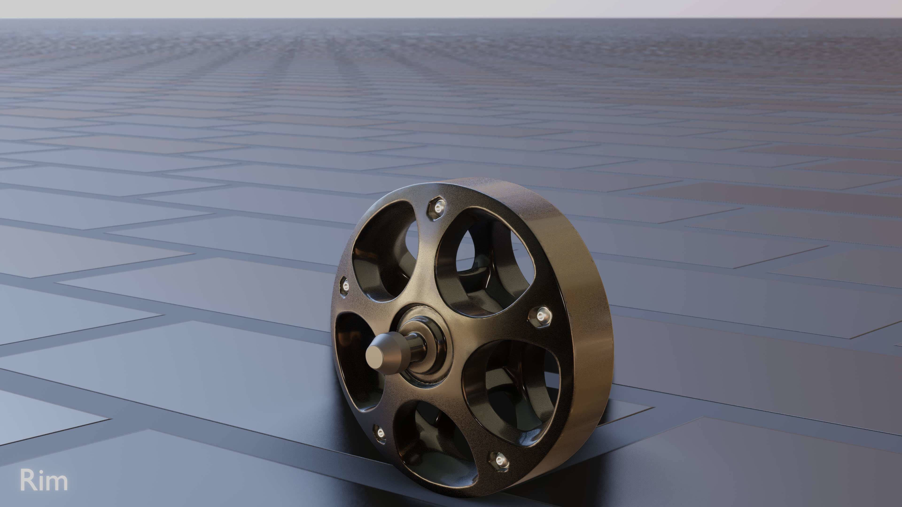 E-Scooter Rim with Procedural PBR Material Setup 3D model_6