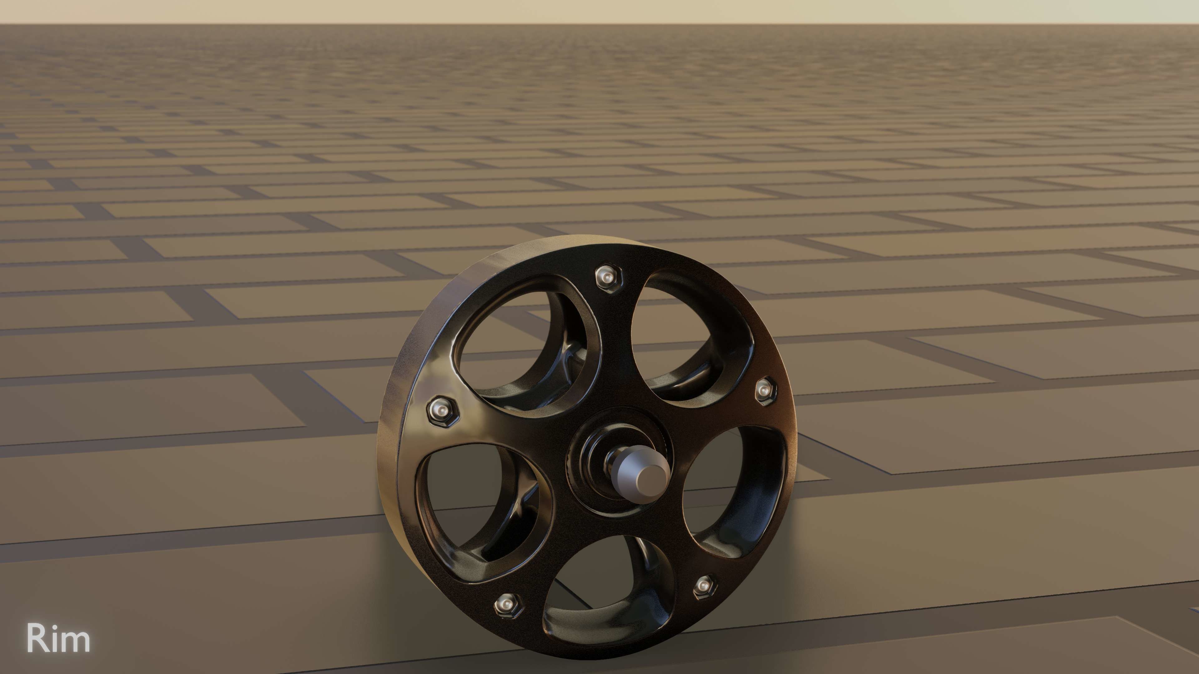 E-Scooter Rim with Procedural PBR Material Setup 3D model_72