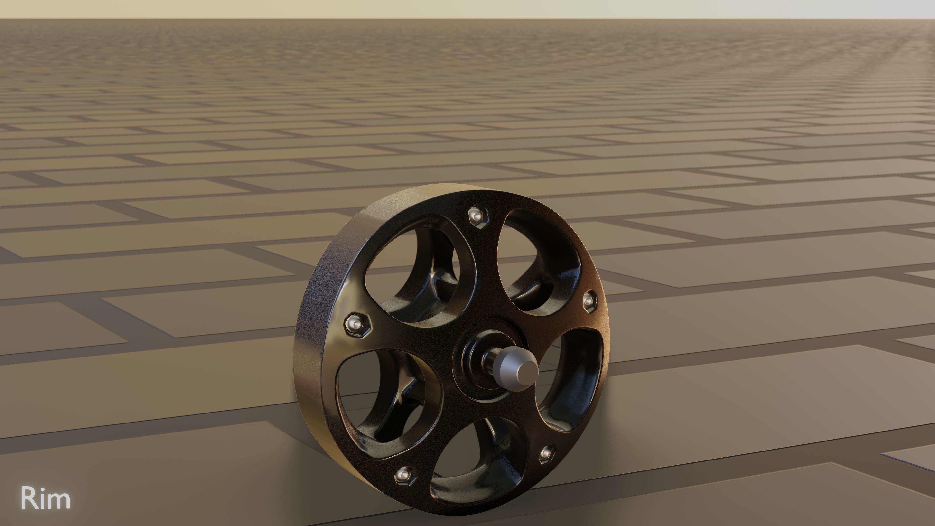 E-Scooter Rim with Procedural PBR Material Setup 3D model_69