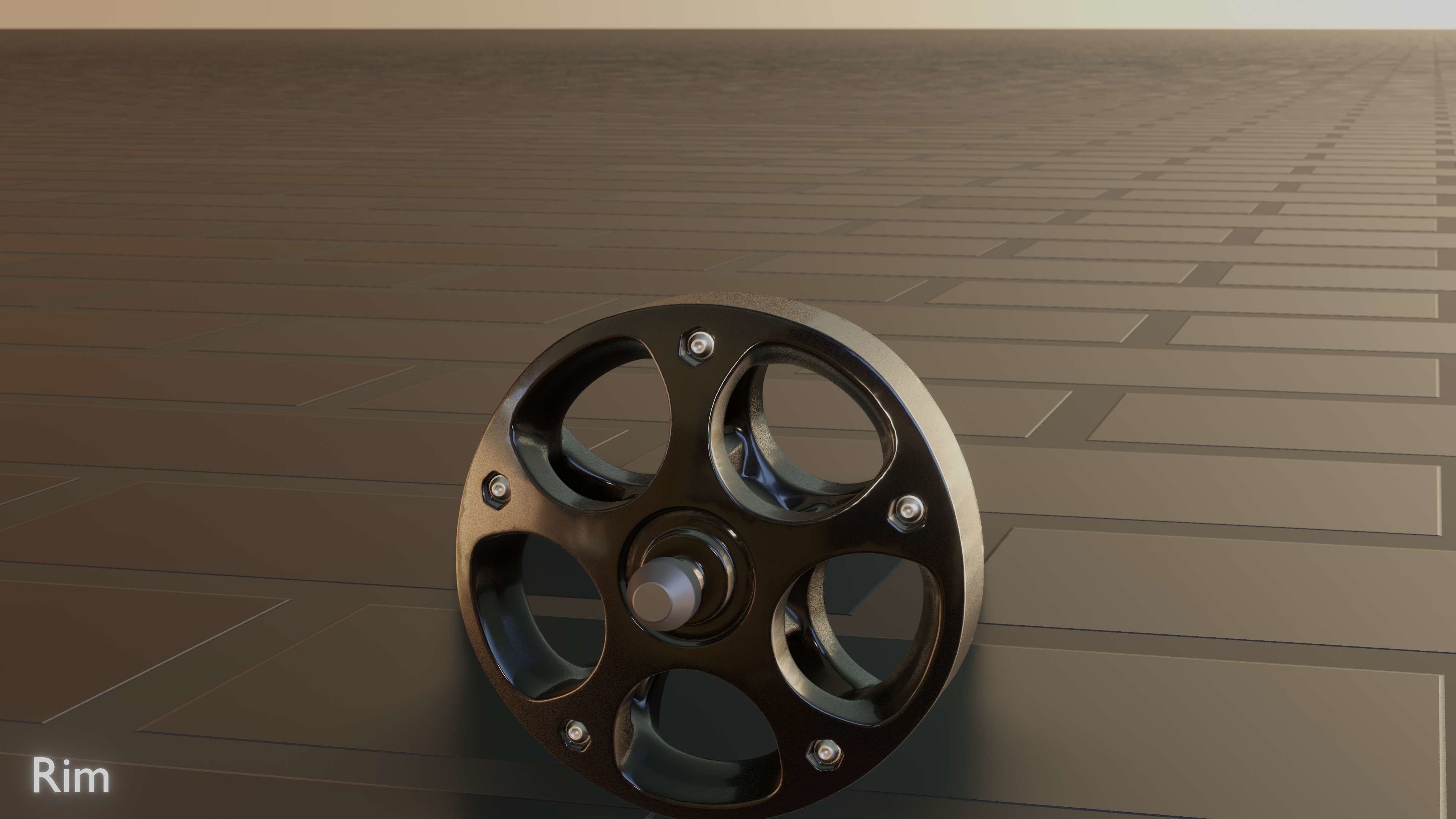 E-Scooter Rim with Procedural PBR Material Setup 3D model_40