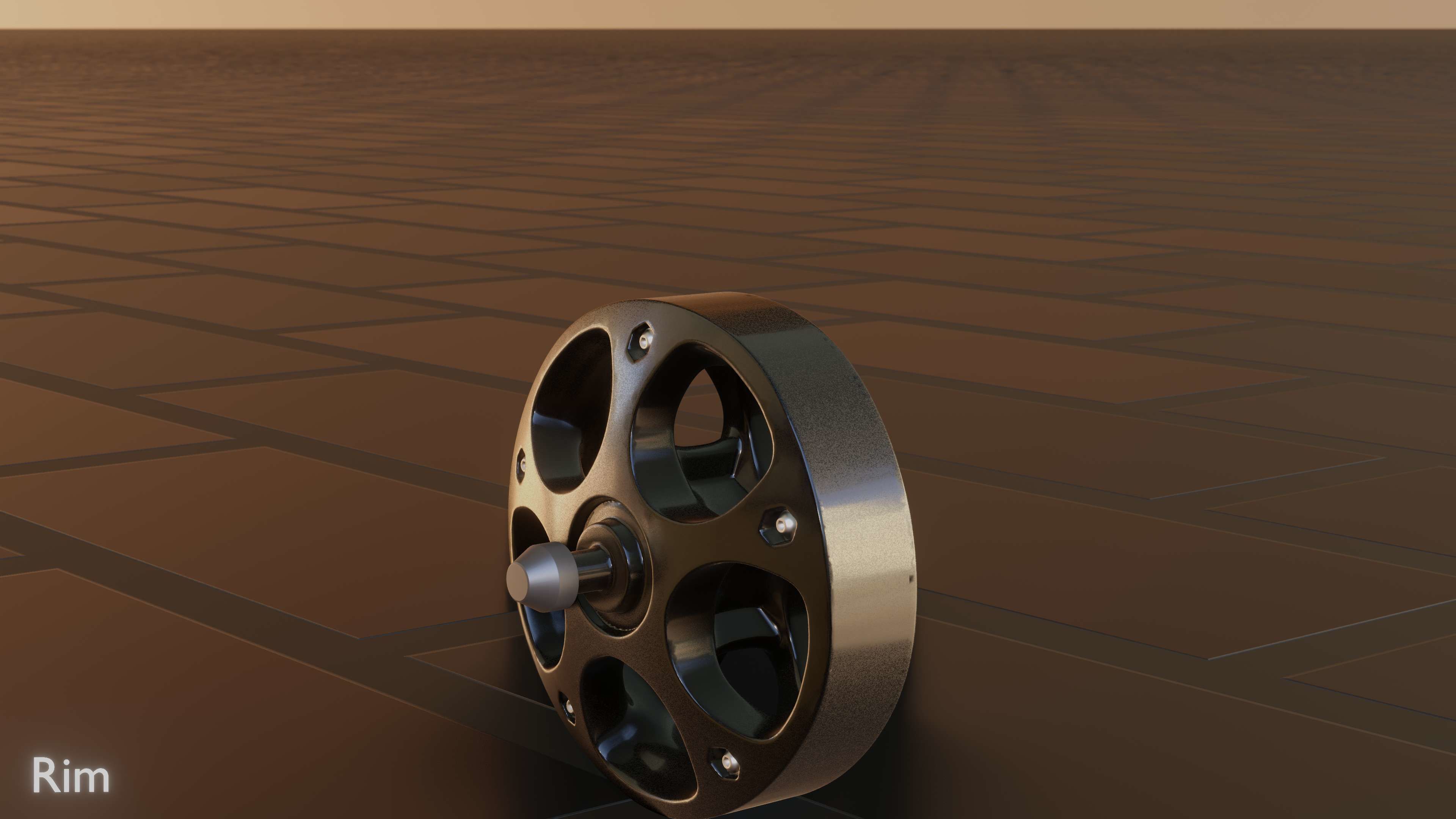 E-Scooter Rim with Procedural PBR Material Setup 3D model_47