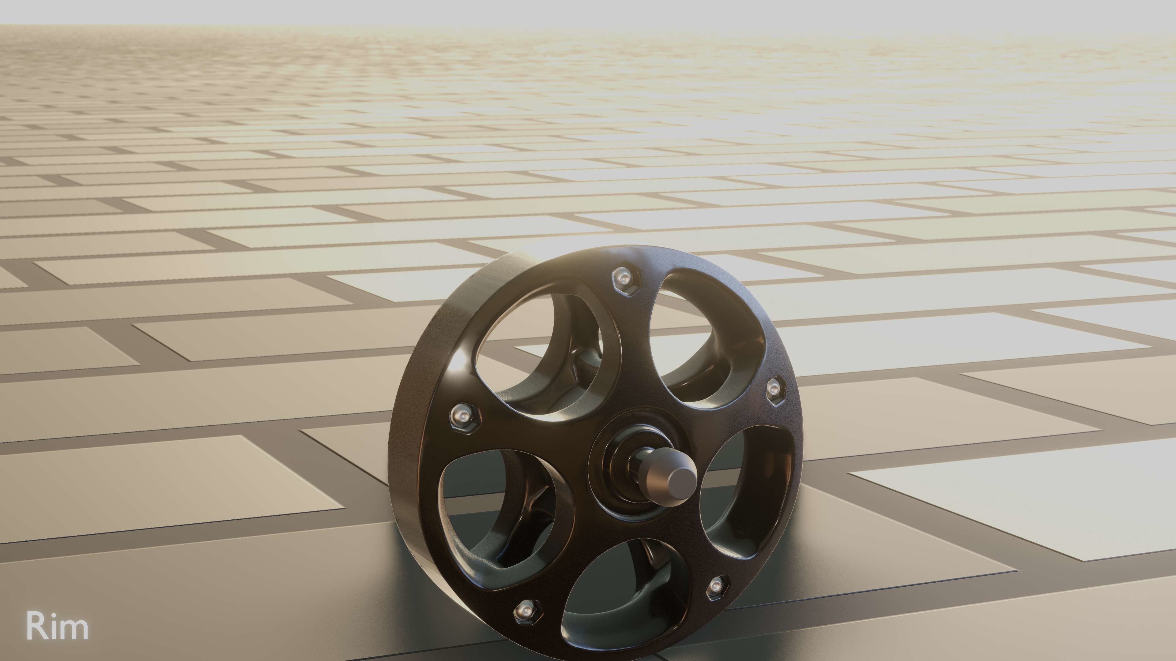 E-Scooter Rim with Procedural PBR Material Setup 3D model_31