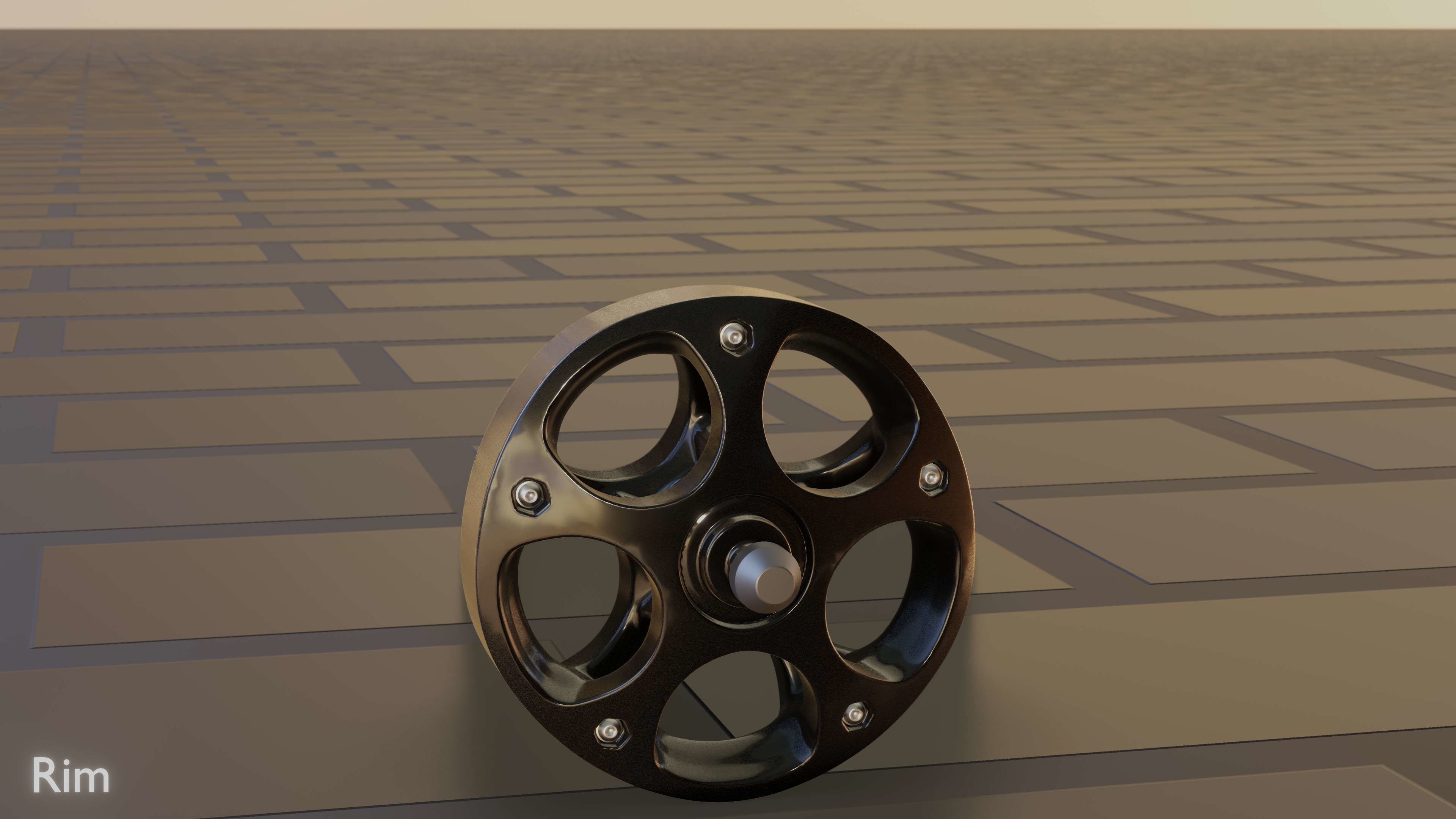 E-Scooter Rim with Procedural PBR Material Setup 3D model_73