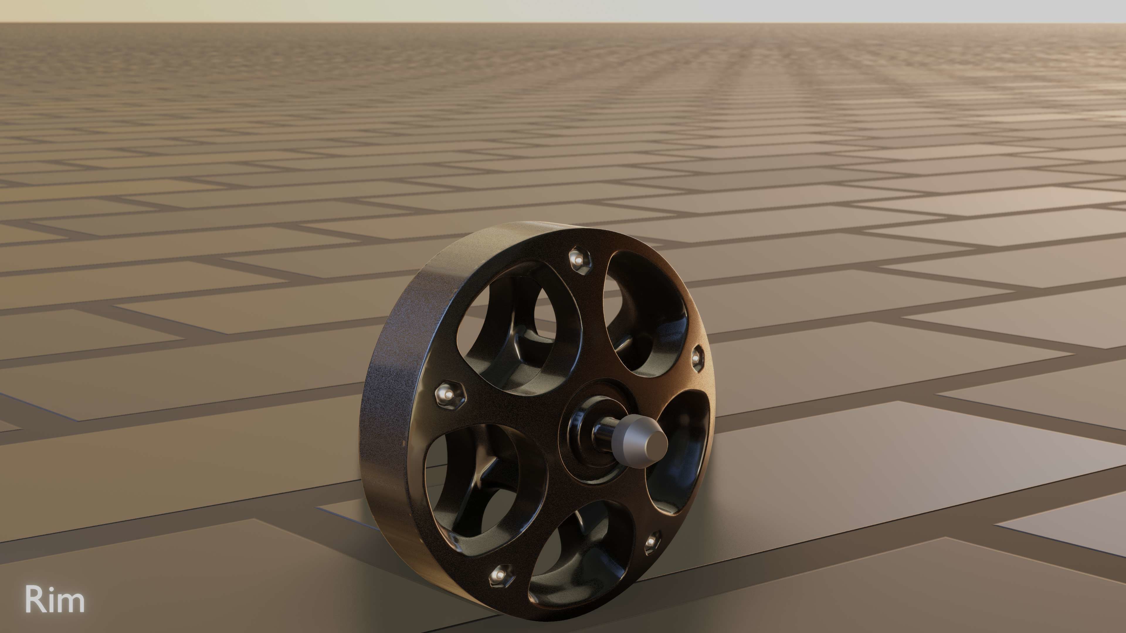E-Scooter Rim with Procedural PBR Material Setup 3D model_67