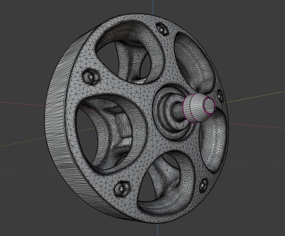 E-Scooter Rim with Procedural PBR Material Setup 3D model_3