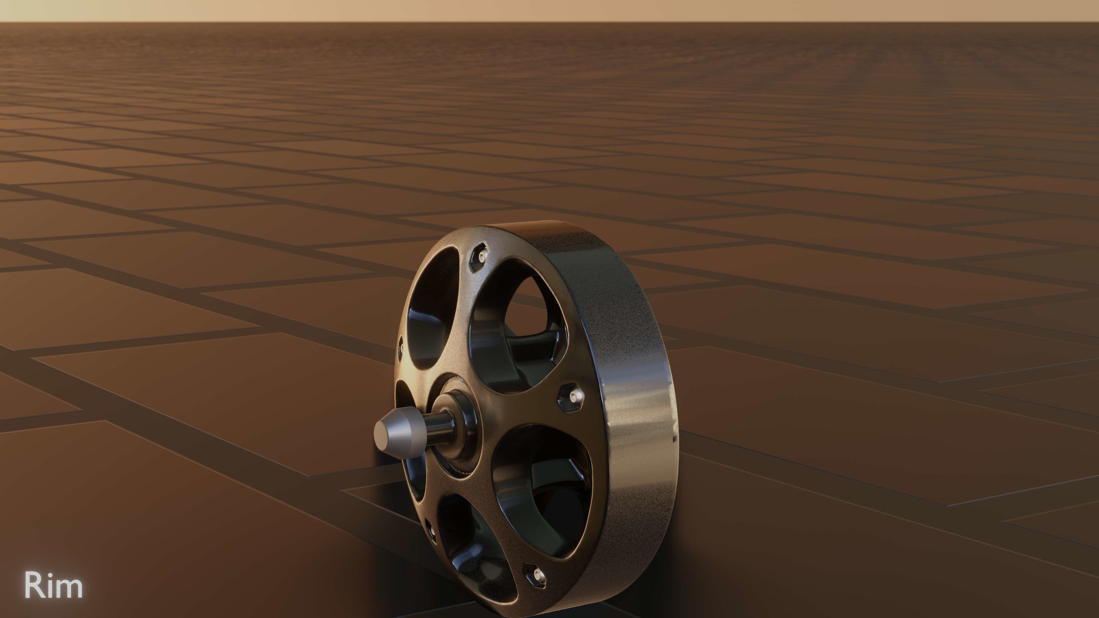 E-Scooter Rim with Procedural PBR Material Setup 3D model_48