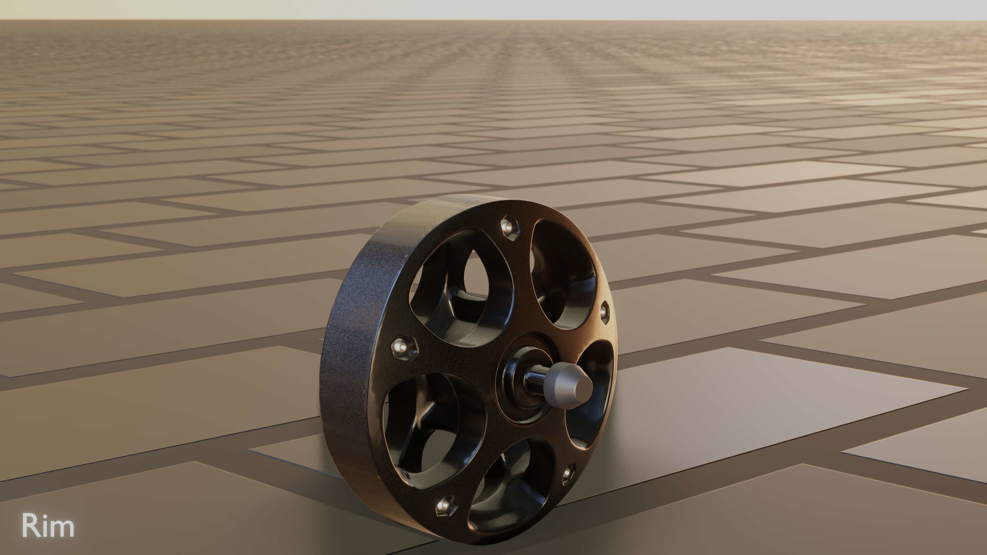 E-Scooter Rim with Procedural PBR Material Setup 3D model_66