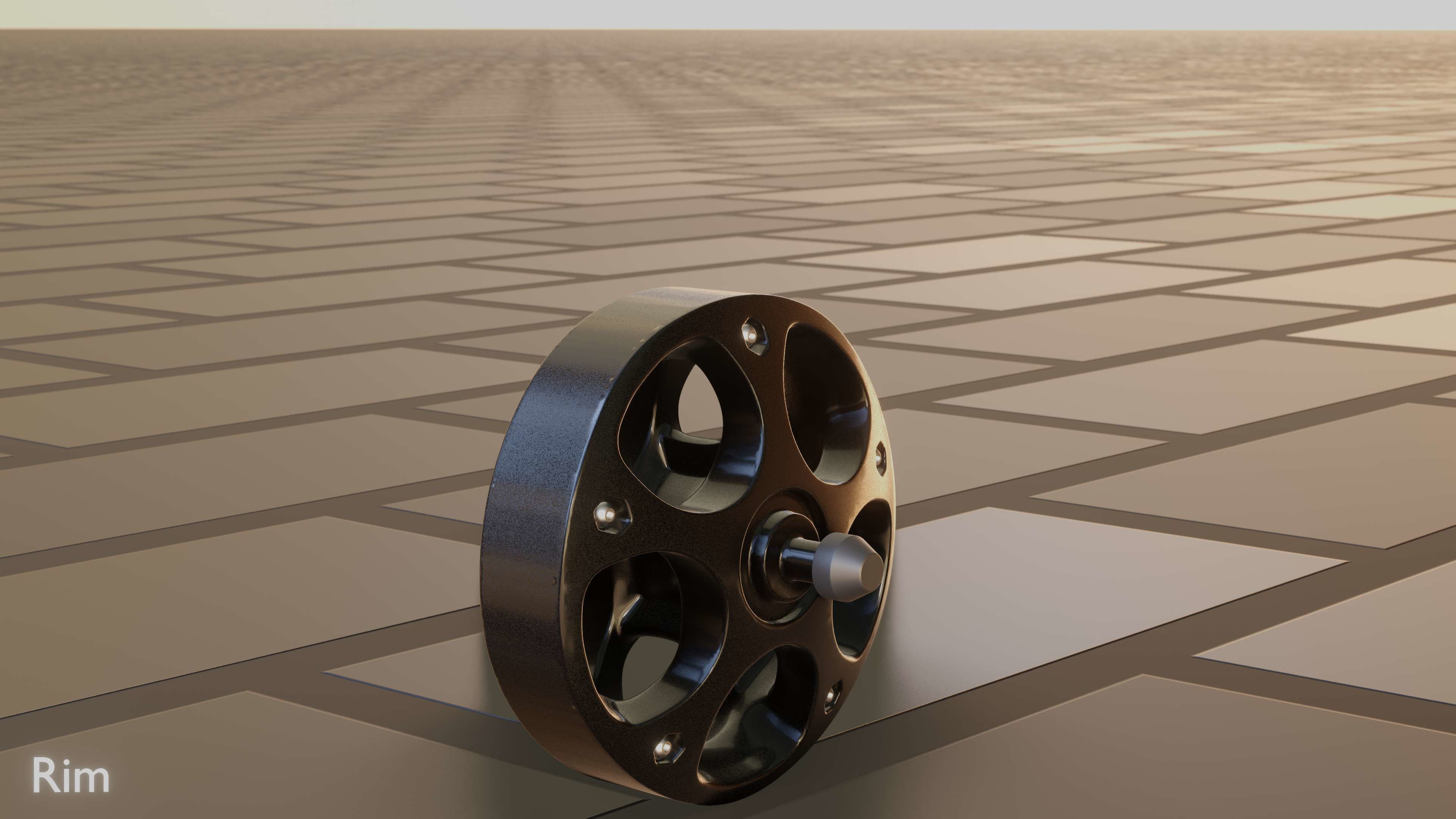 E-Scooter Rim with Procedural PBR Material Setup 3D model_65