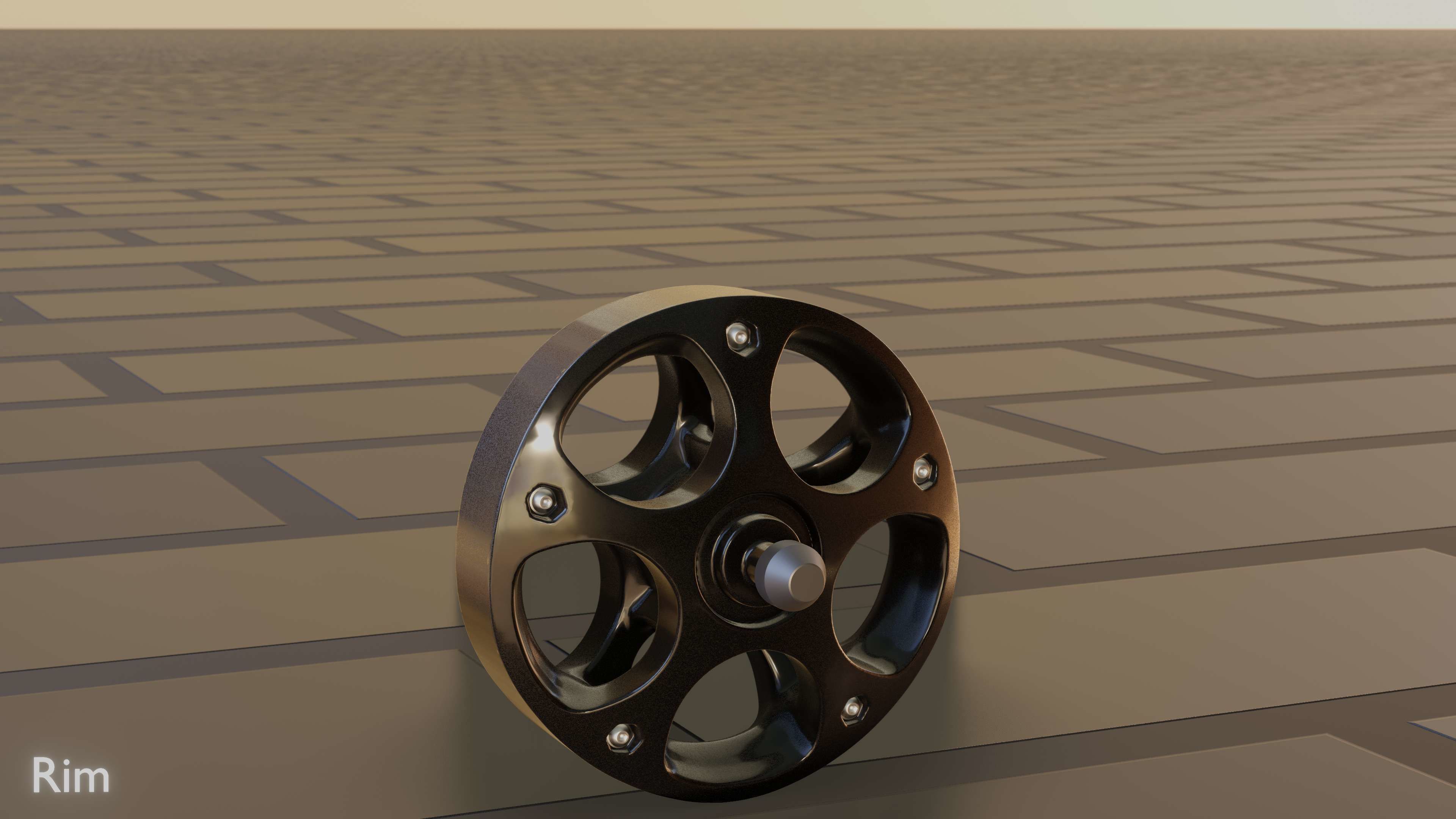E-Scooter Rim with Procedural PBR Material Setup 3D model_70
