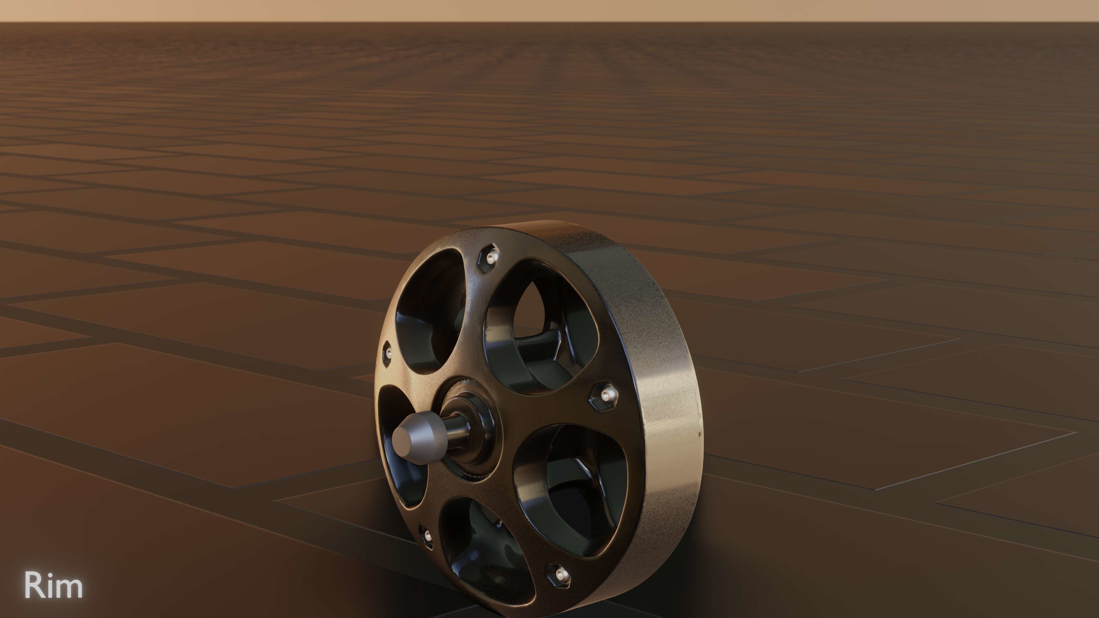 E-Scooter Rim with Procedural PBR Material Setup 3D model_46