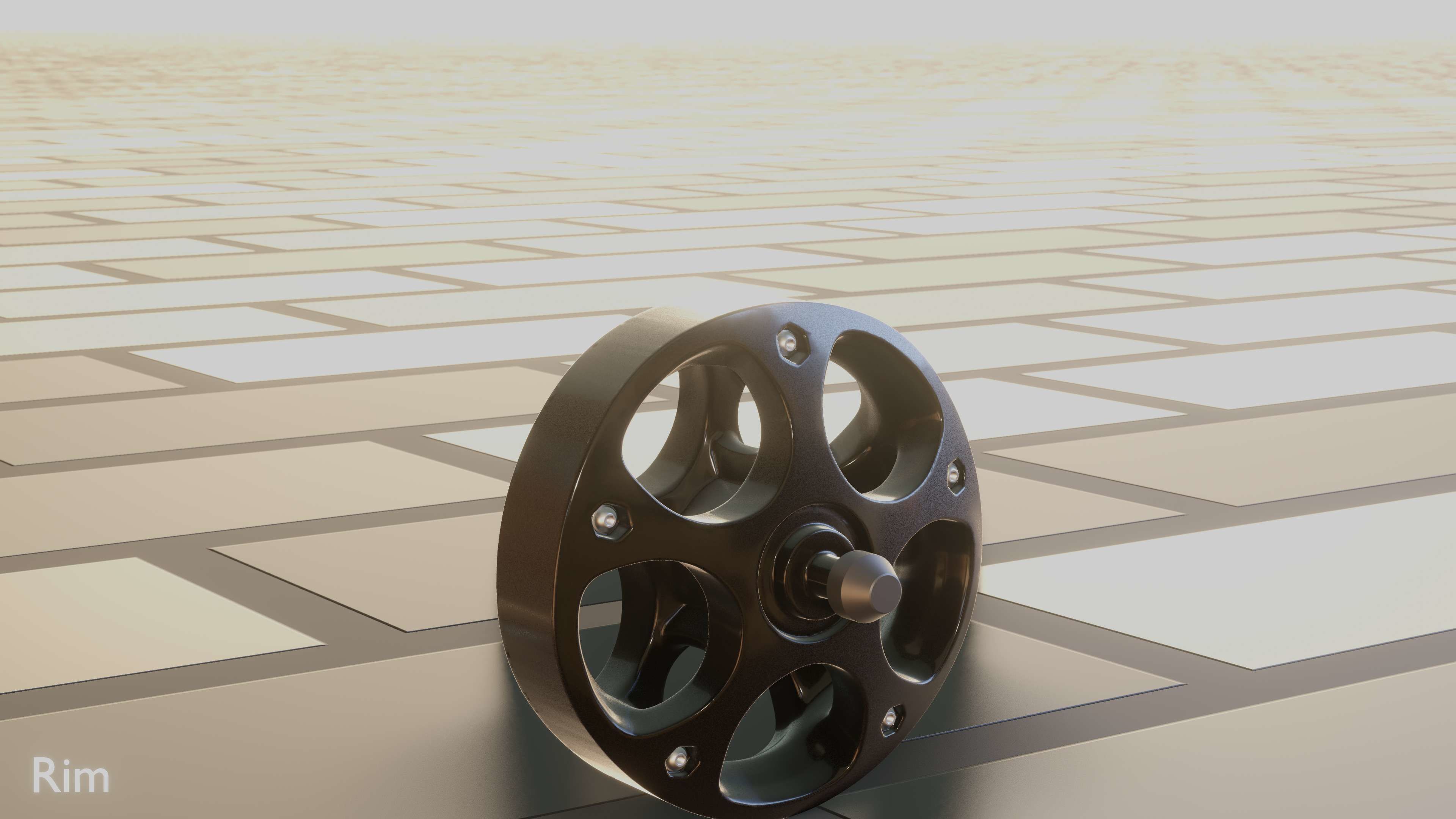 E-Scooter Rim with Procedural PBR Material Setup 3D model_29