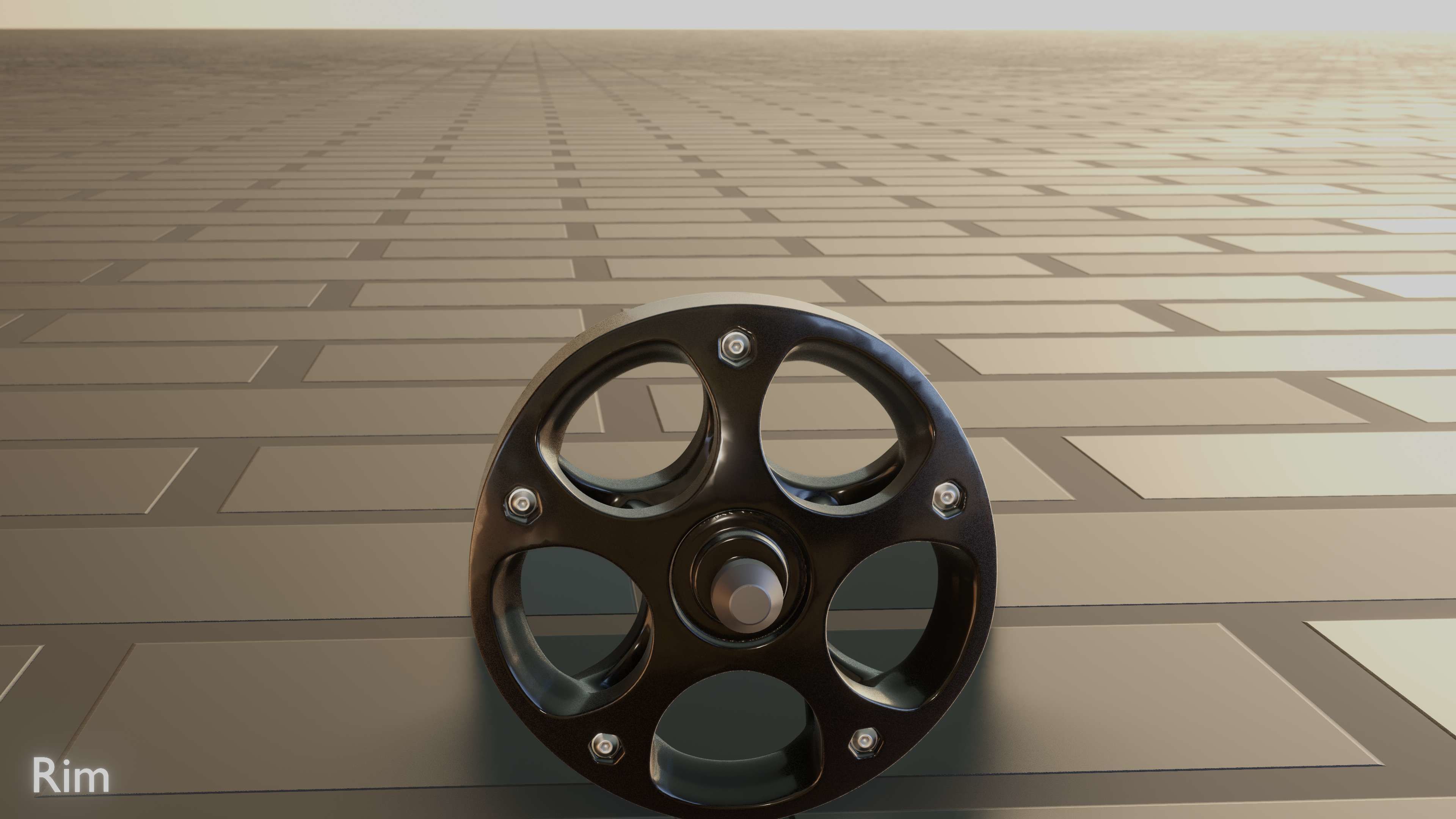 E-Scooter Rim with Procedural PBR Material Setup 3D model_35