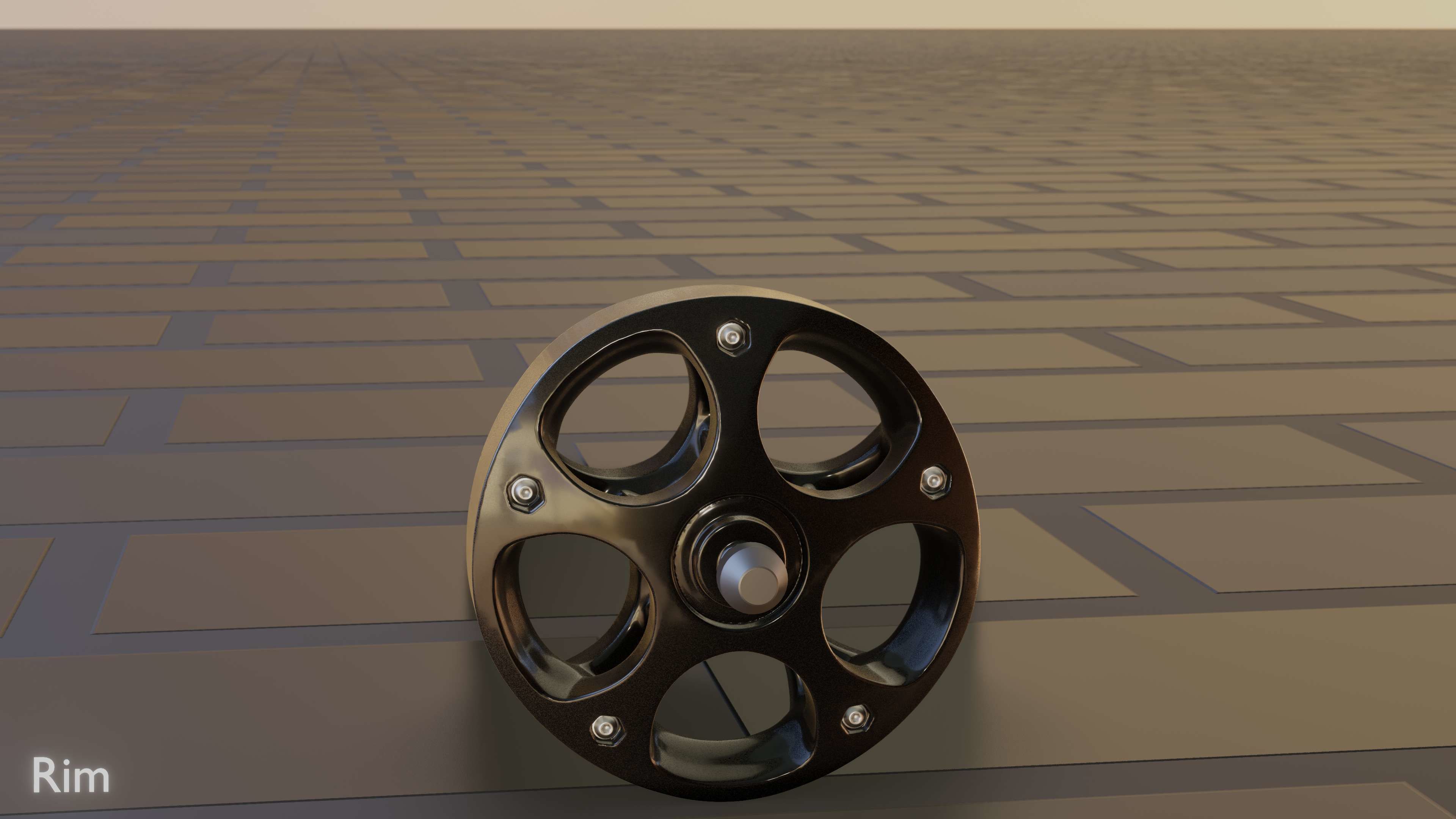 E-Scooter Rim with Procedural PBR Material Setup 3D model_74