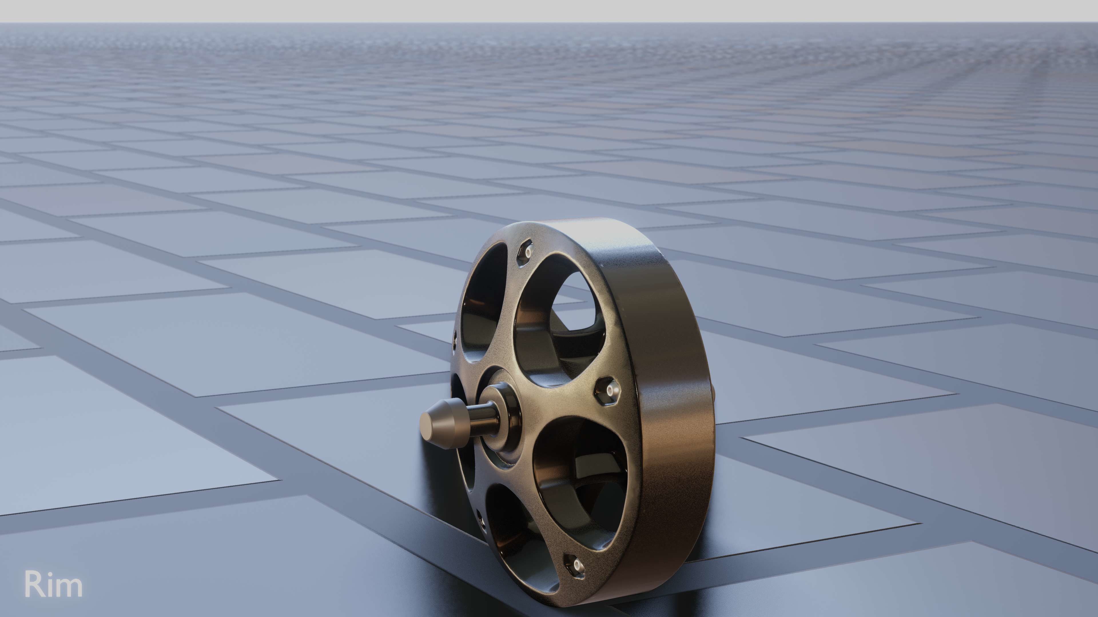 E-Scooter Rim with Procedural PBR Material Setup 3D model_10