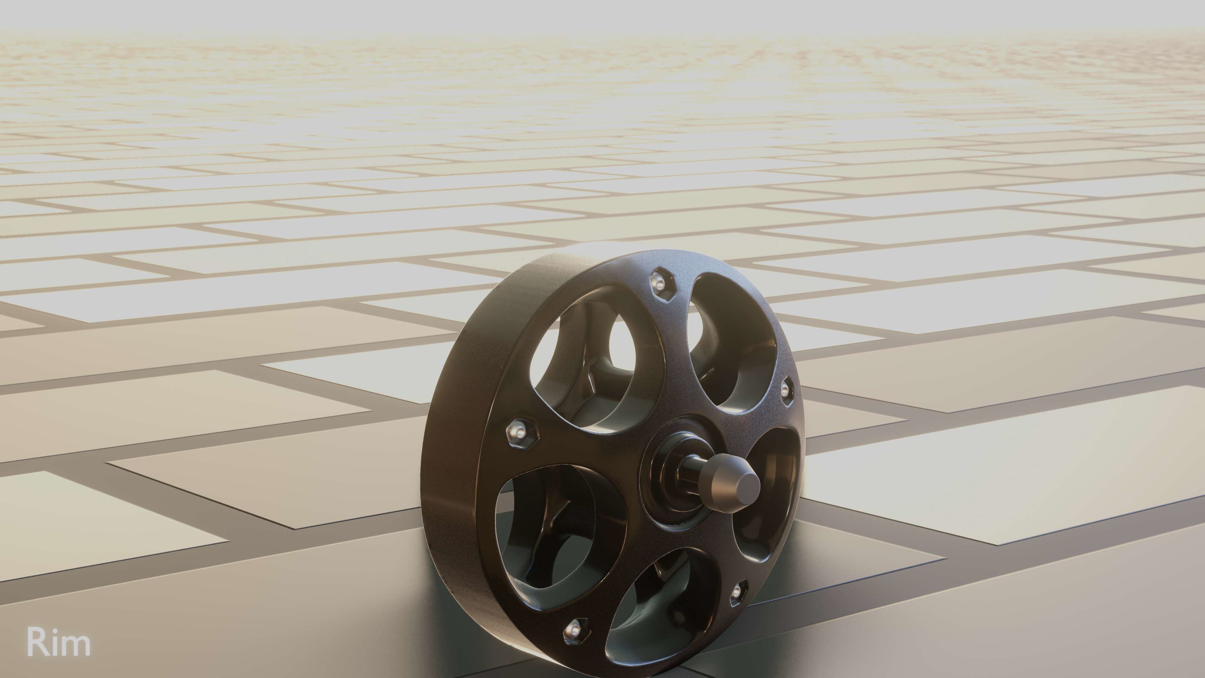 E-Scooter Rim with Procedural PBR Material Setup 3D model_28