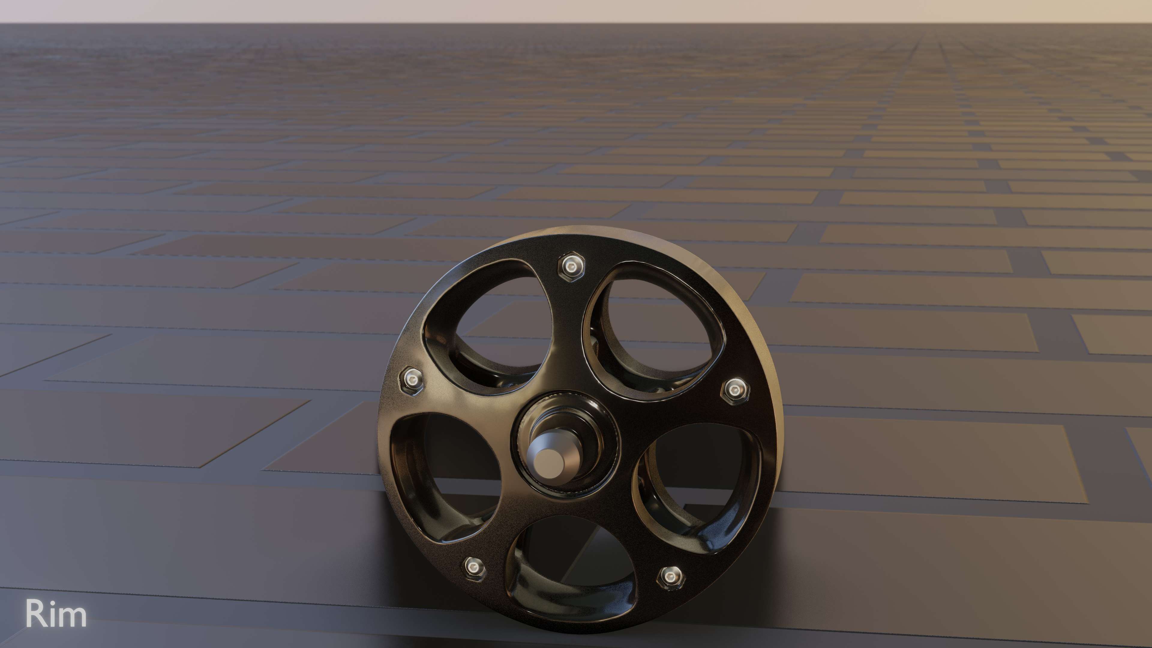 E-Scooter Rim with Procedural PBR Material Setup 3D model_38