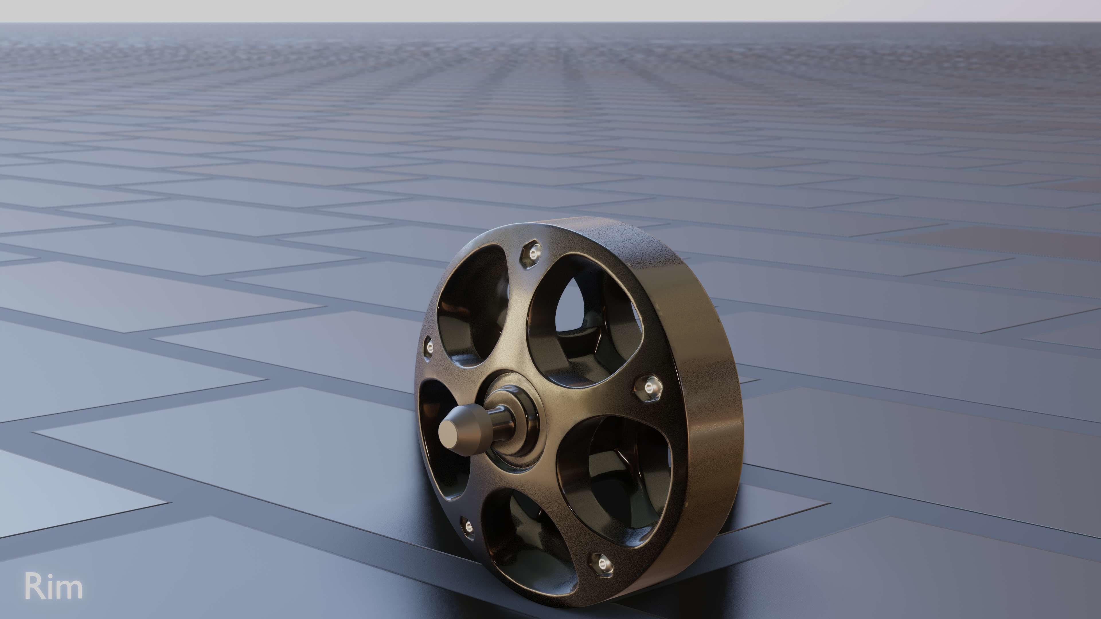 E-Scooter Rim with Procedural PBR Material Setup 3D model_7