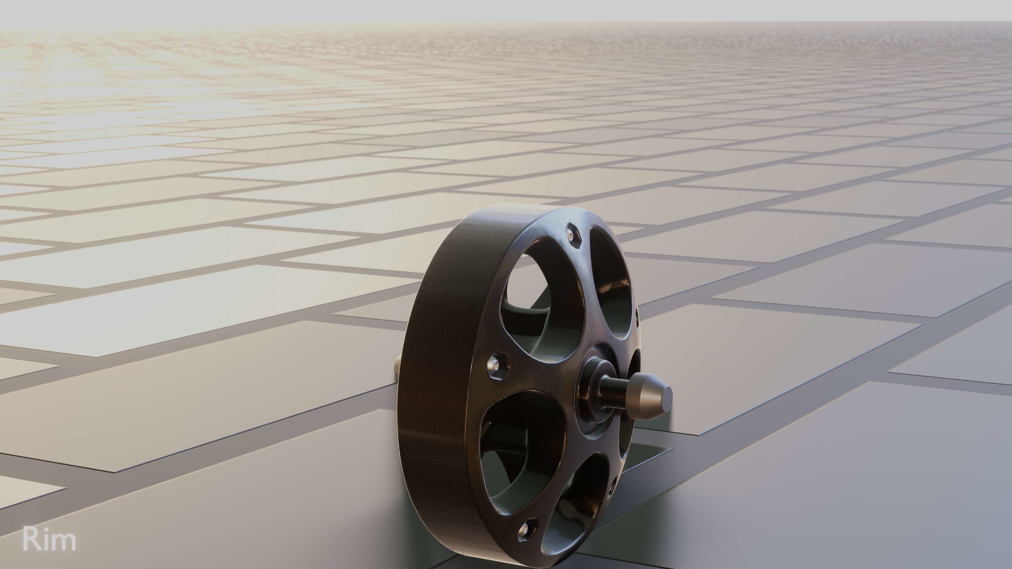 E-Scooter Rim with Procedural PBR Material Setup 3D model_23