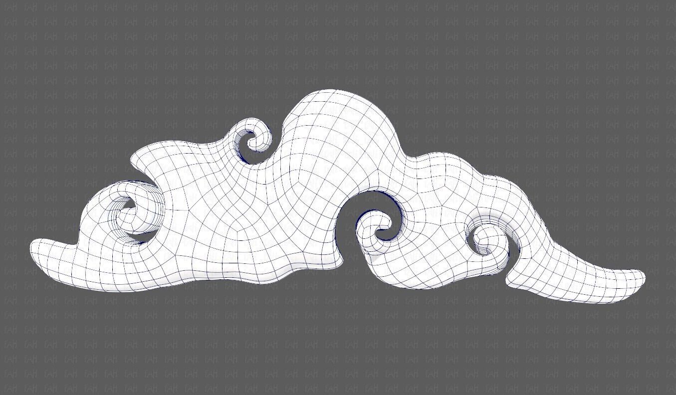 Clouds cartoon V05 Low-poly 3D model_20