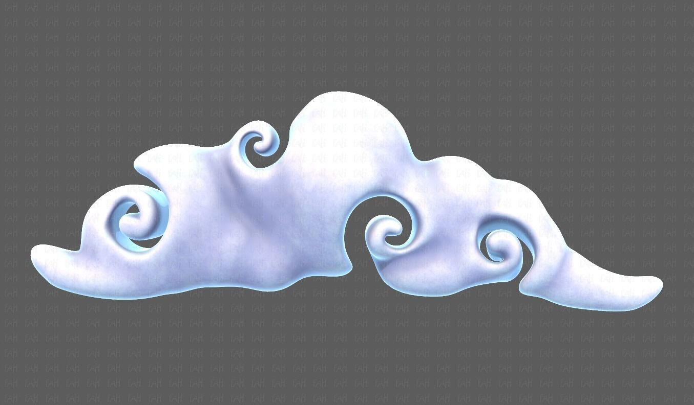 Clouds cartoon V05 Low-poly 3D model_19