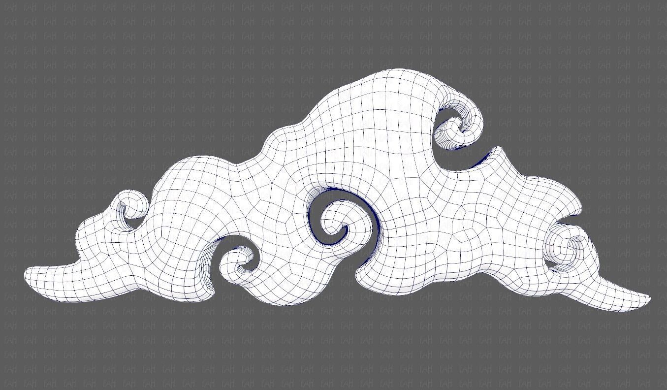 Clouds cartoon V05 Low-poly 3D model_22