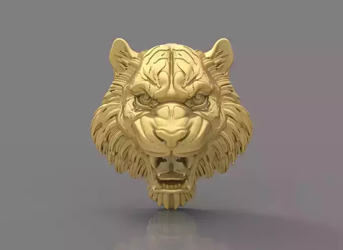 Tiger head 3d relief for printing and aspire applications 3D model