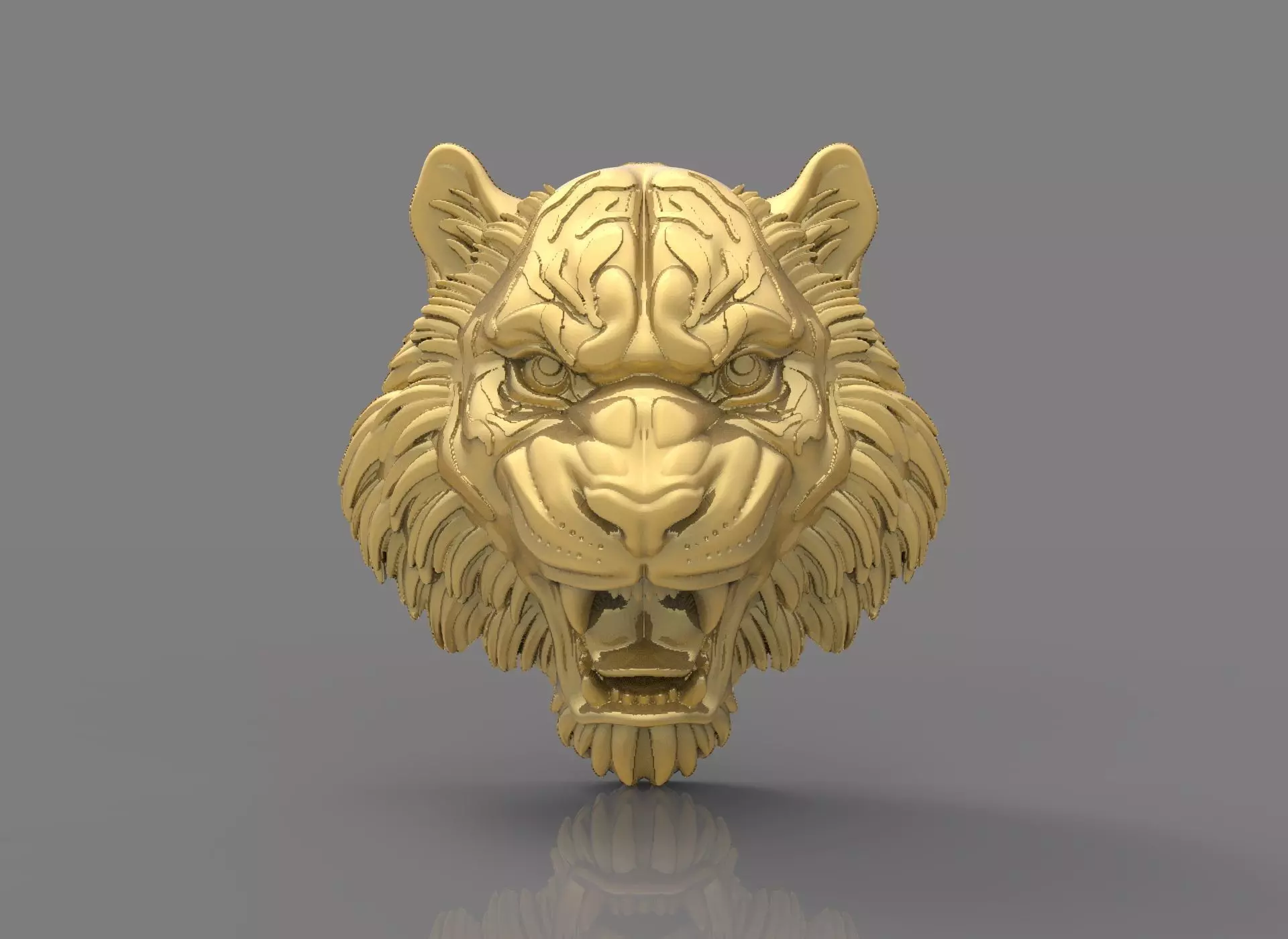 Tiger head 3d relief for printing and aspire applications 3D model_0