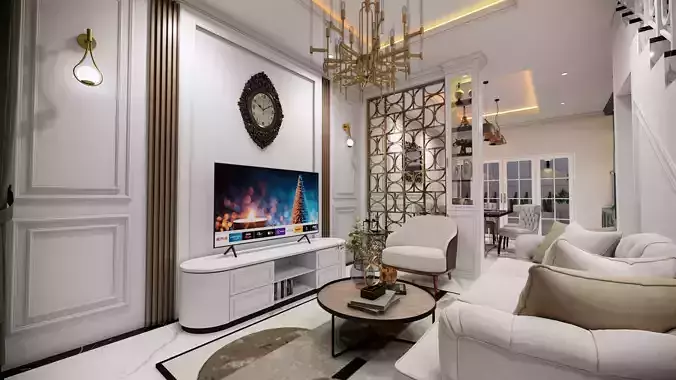 Scene Render Full Interior House Project Classic Modern