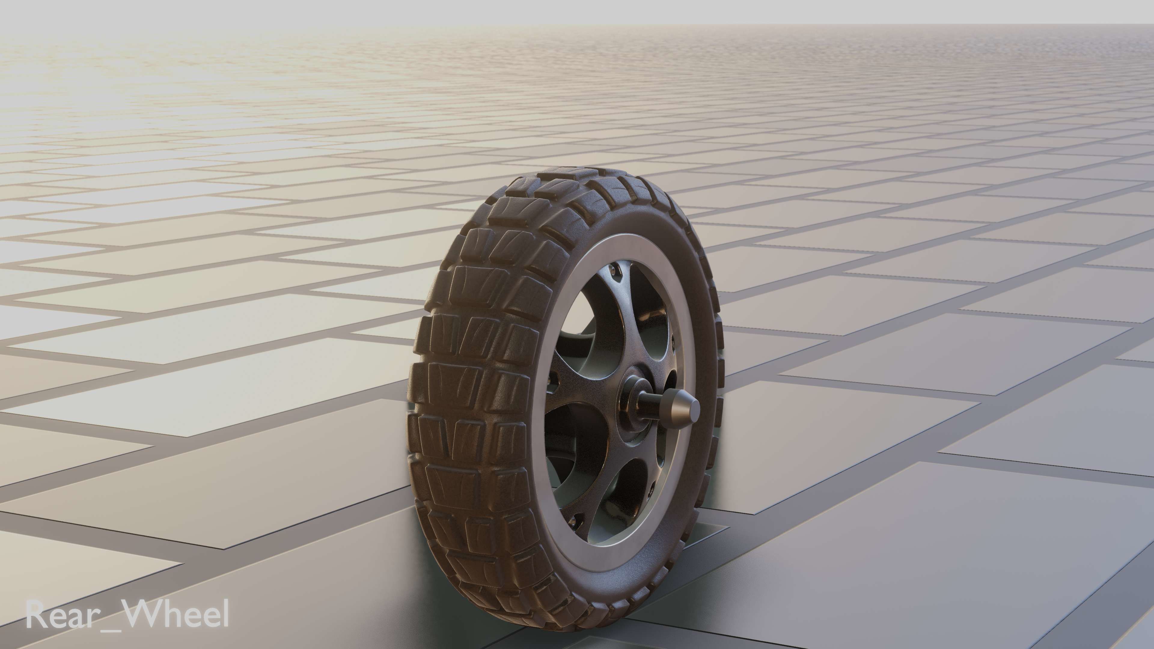 E-Scooter Rear-Wheel with Procedural PBR Material 3D model_24
