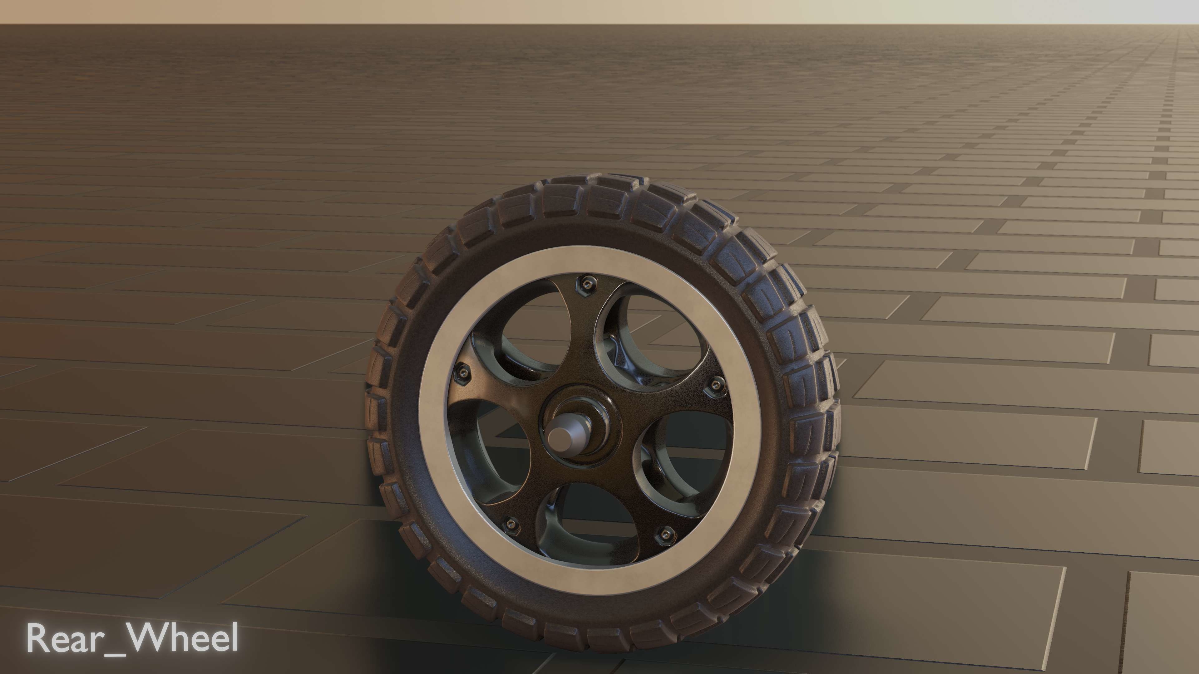 E-Scooter Rear-Wheel with Procedural PBR Material 3D model_41