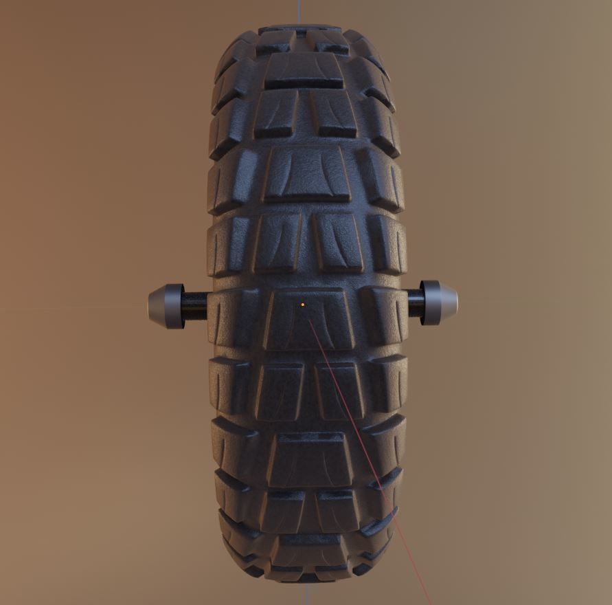 E-Scooter Rear-Wheel with Procedural PBR Material 3D model_5