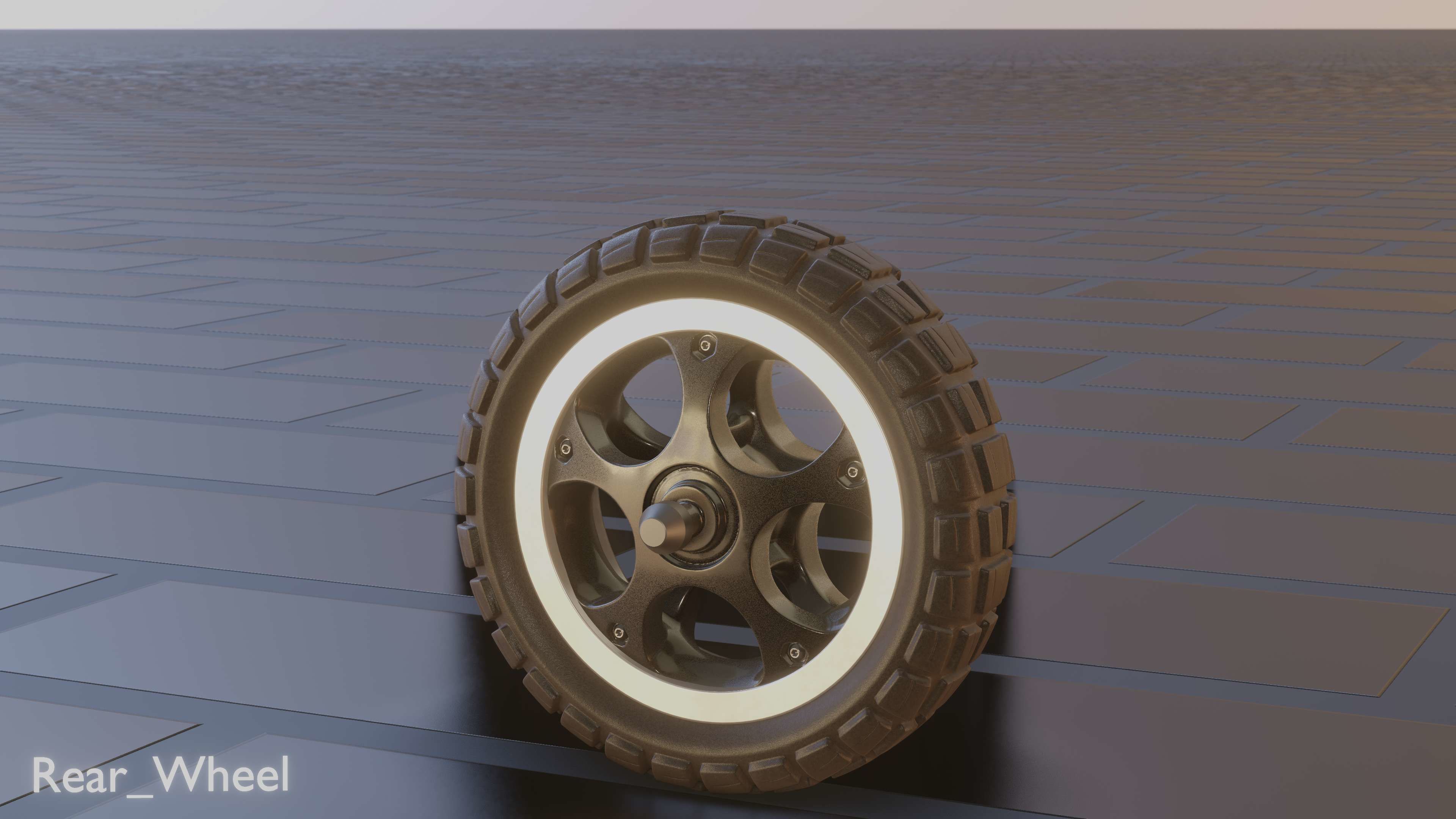 E-Scooter Rear-Wheel with Procedural PBR Material 3D model_72