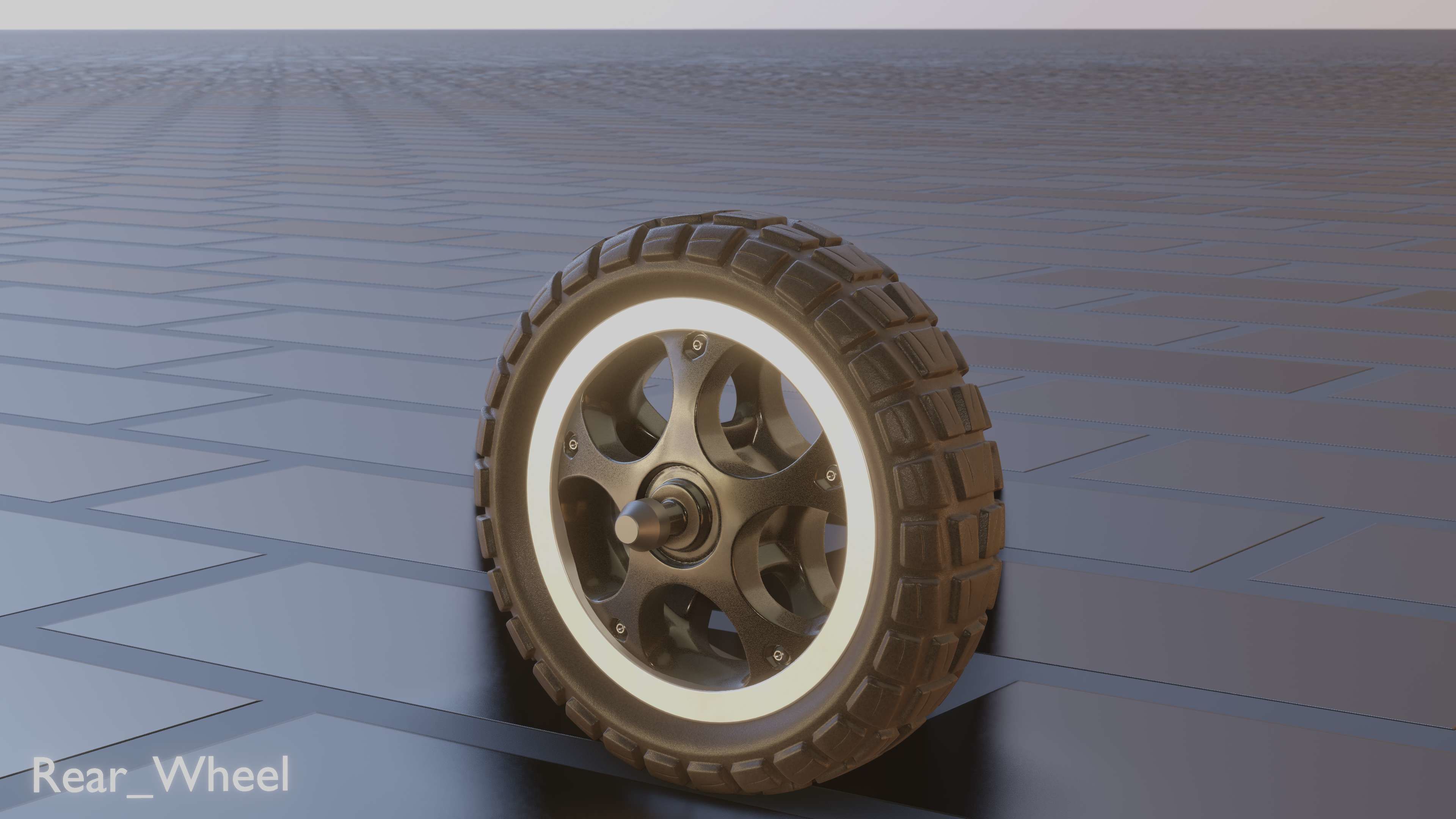E-Scooter Rear-Wheel with Procedural PBR Material 3D model_78