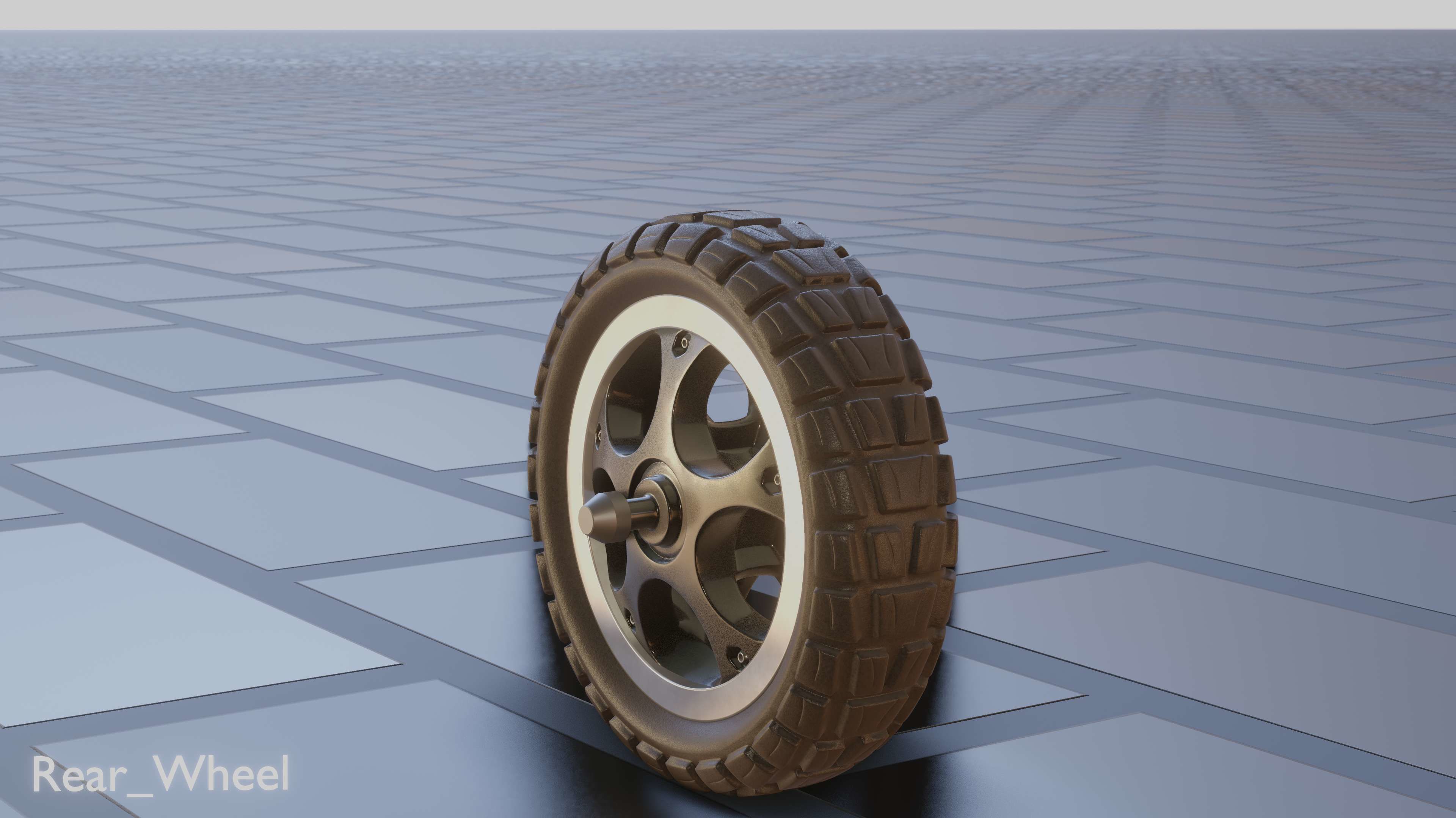 E-Scooter Rear-Wheel with Procedural PBR Material 3D model_10