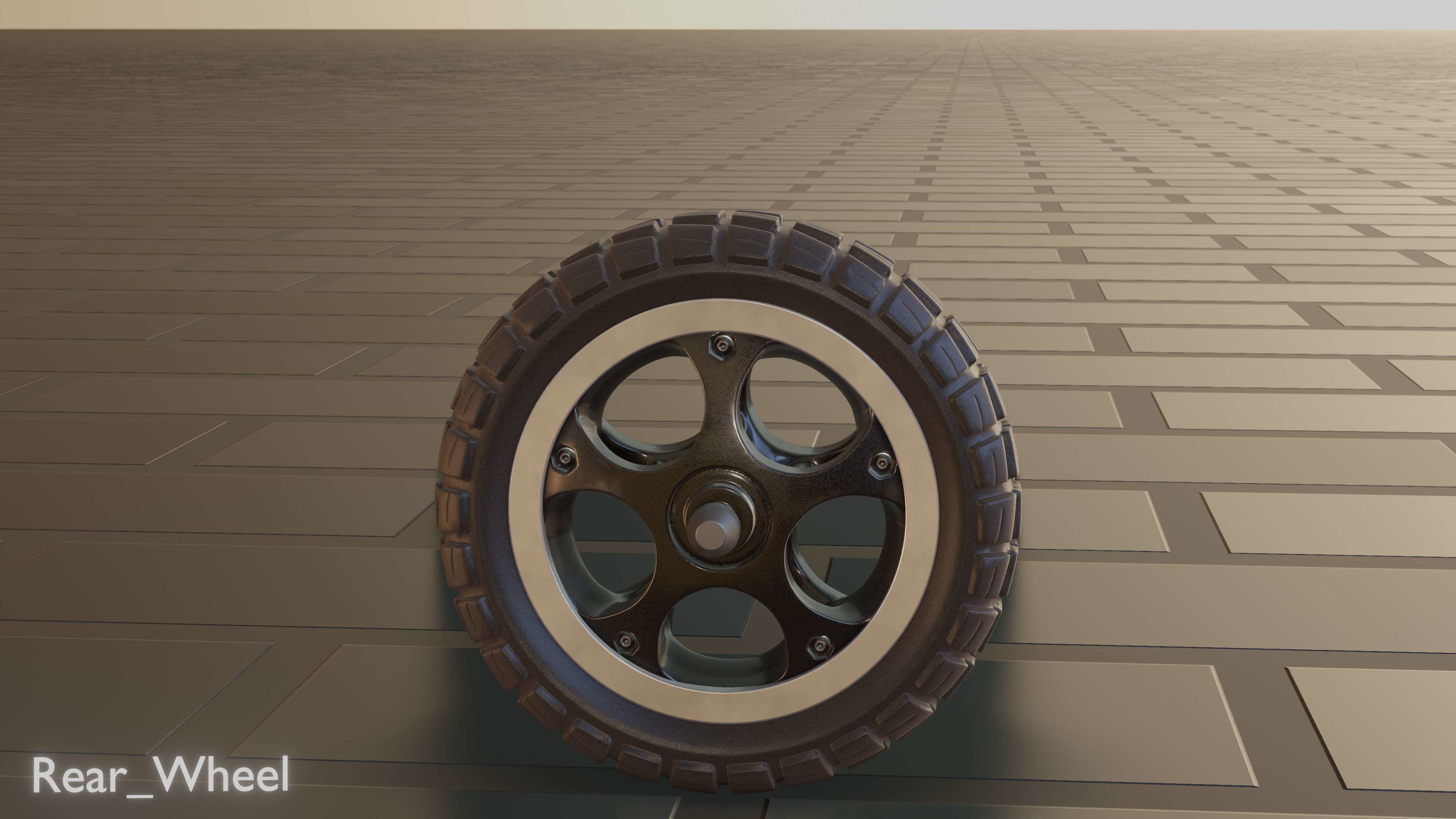E-Scooter Rear-Wheel with Procedural PBR Material 3D model_38