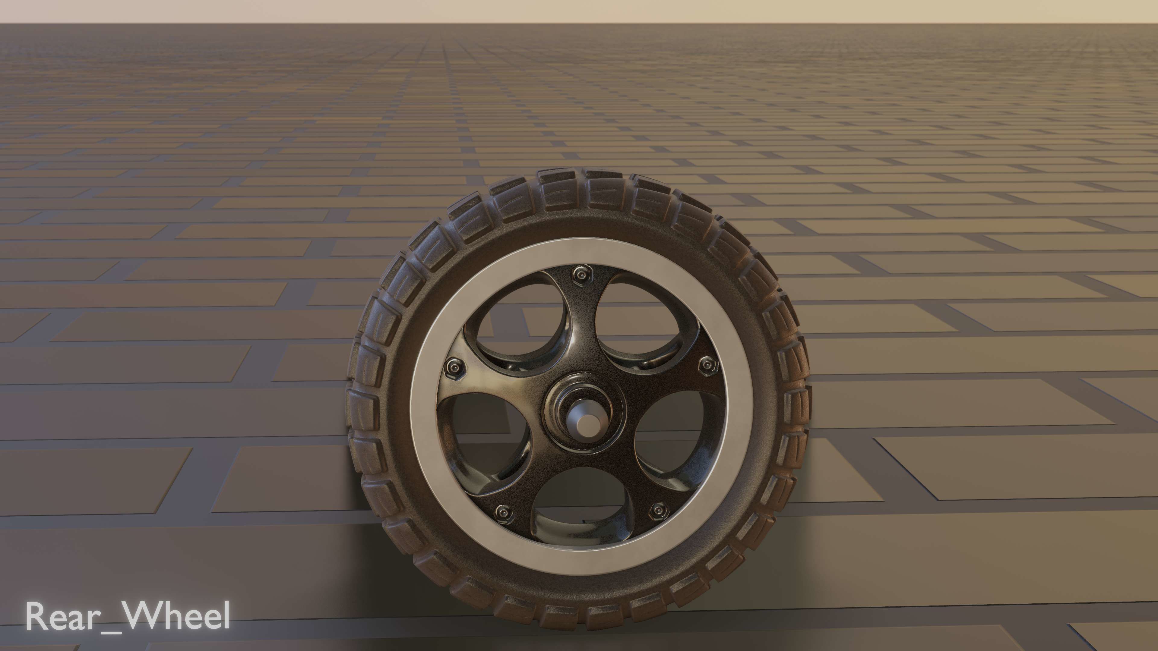 E-Scooter Rear-Wheel with Procedural PBR Material 3D model_76