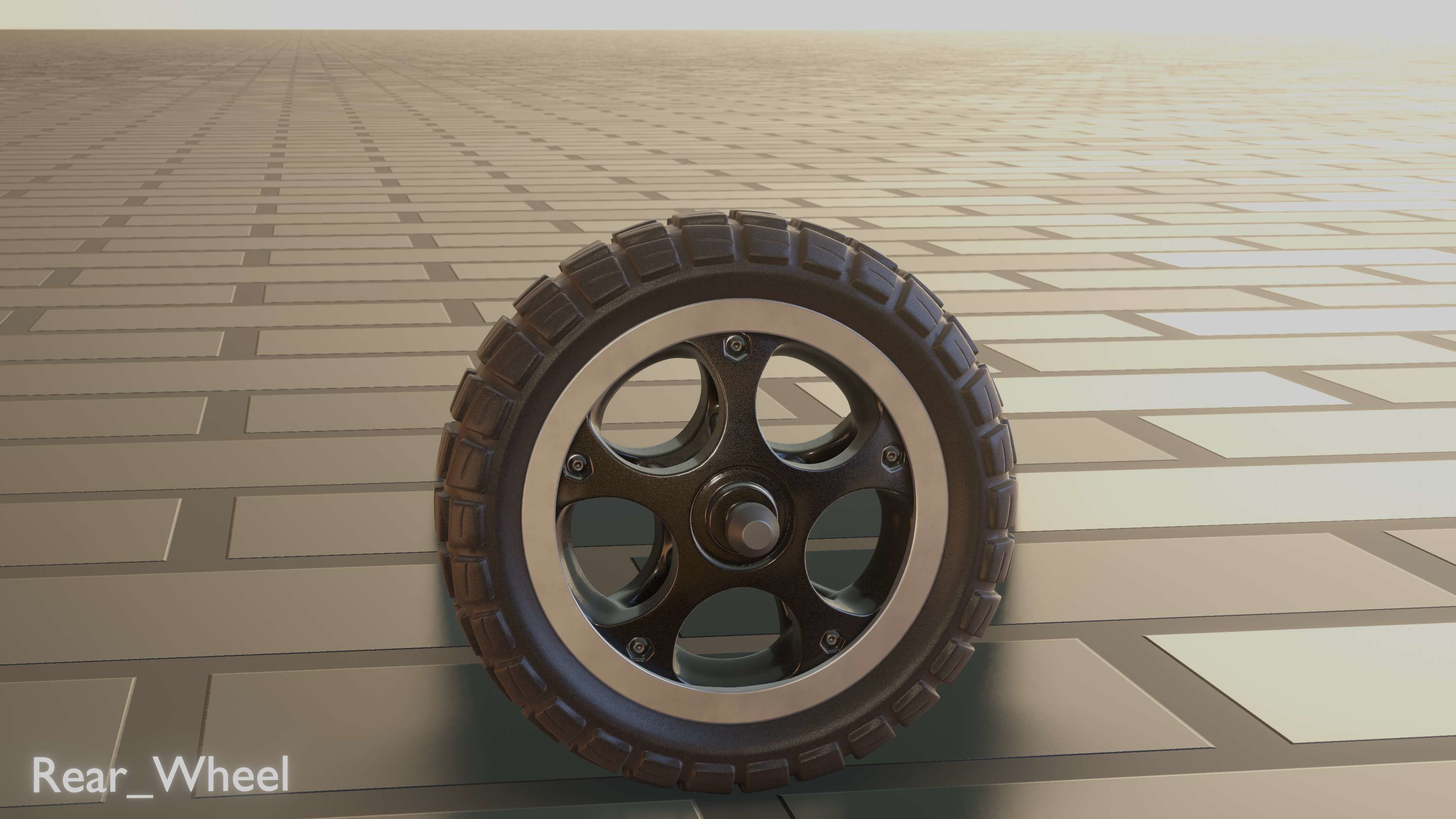 E-Scooter Rear-Wheel with Procedural PBR Material 3D model_35