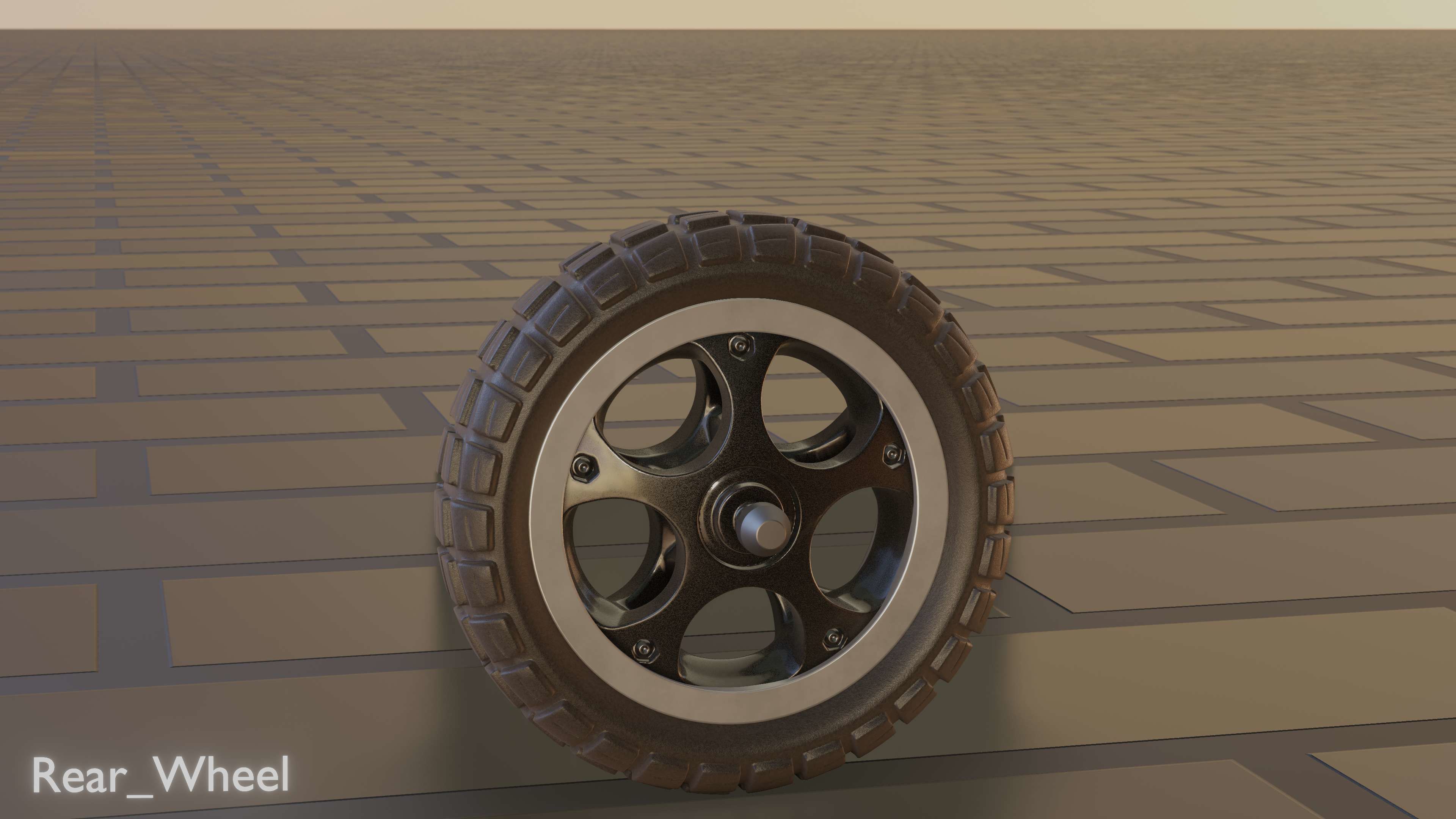 E-Scooter Rear-Wheel with Procedural PBR Material 3D model_74