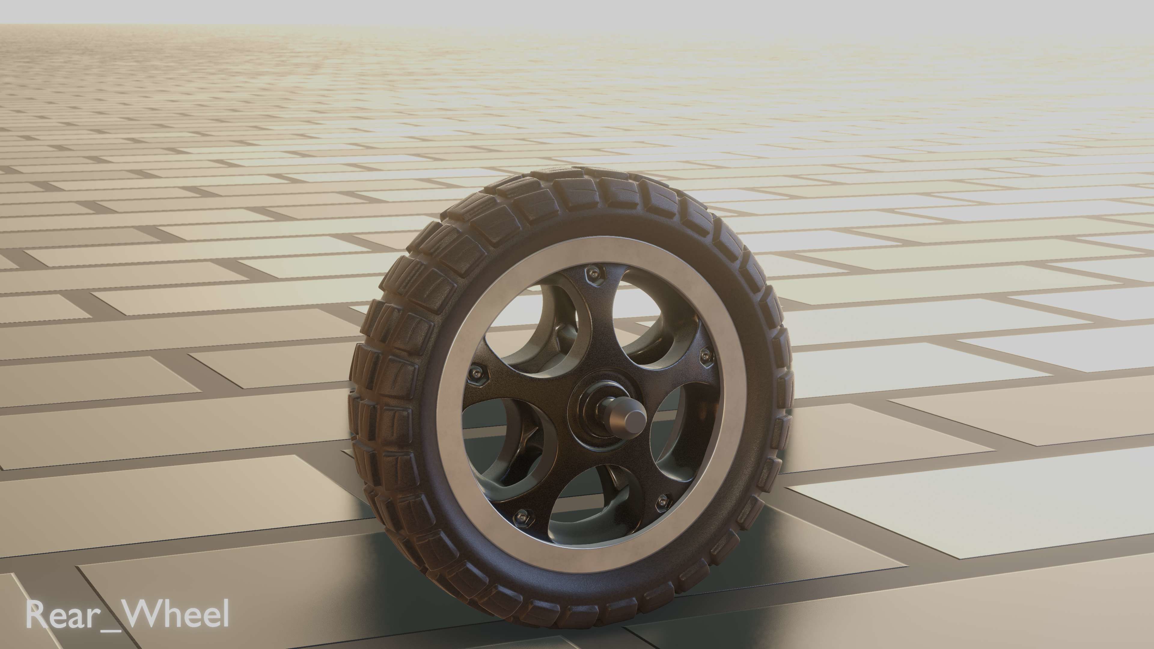 E-Scooter Rear-Wheel with Procedural PBR Material 3D model_32