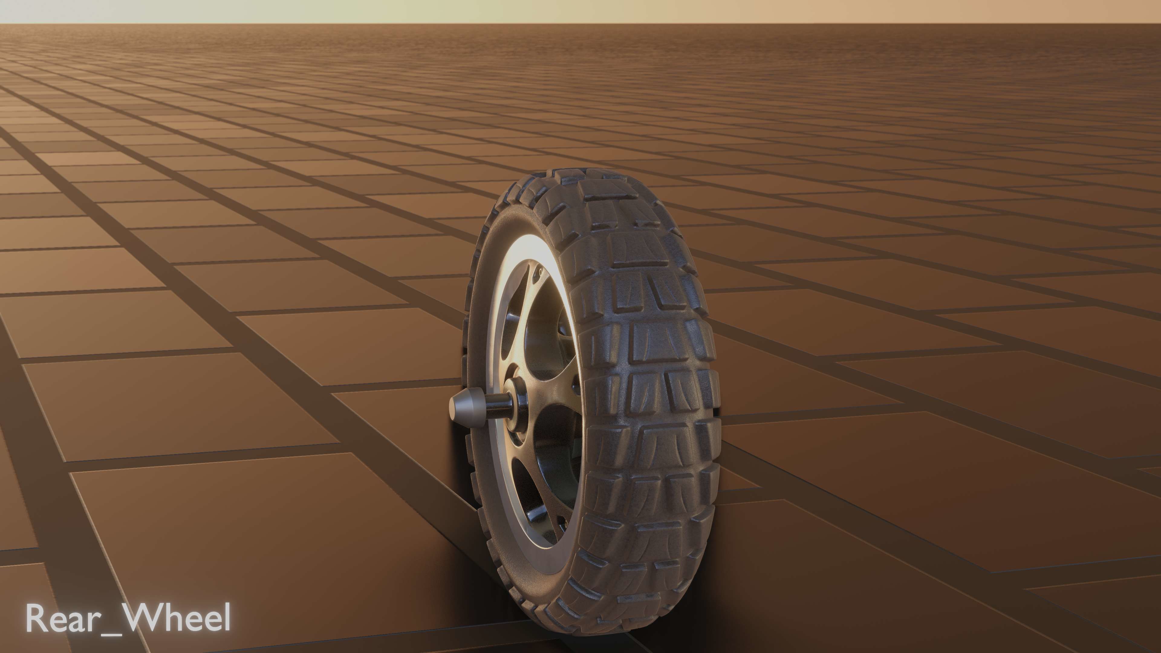 E-Scooter Rear-Wheel with Procedural PBR Material 3D model_53