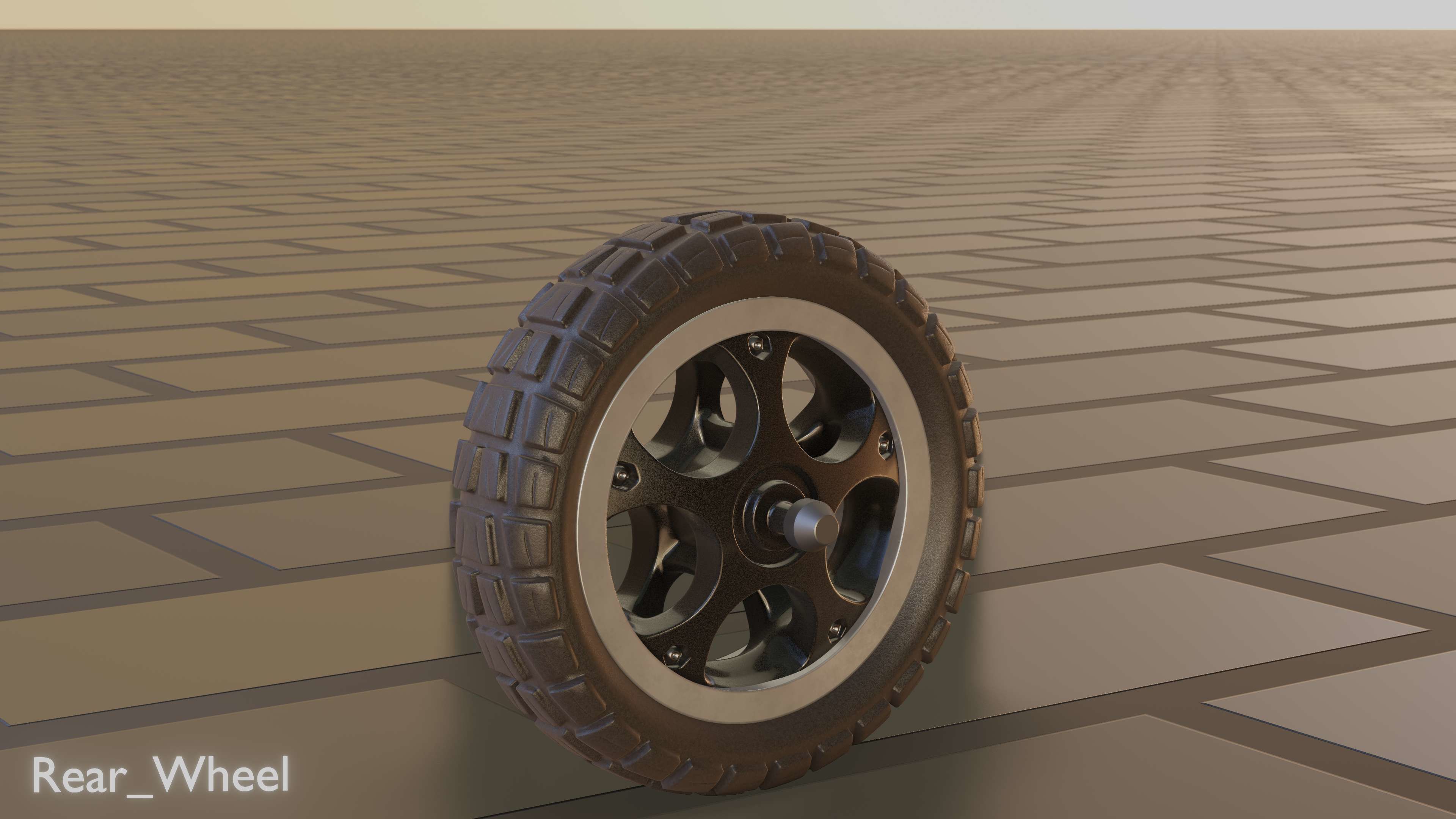 E-Scooter Rear-Wheel with Procedural PBR Material 3D model_69