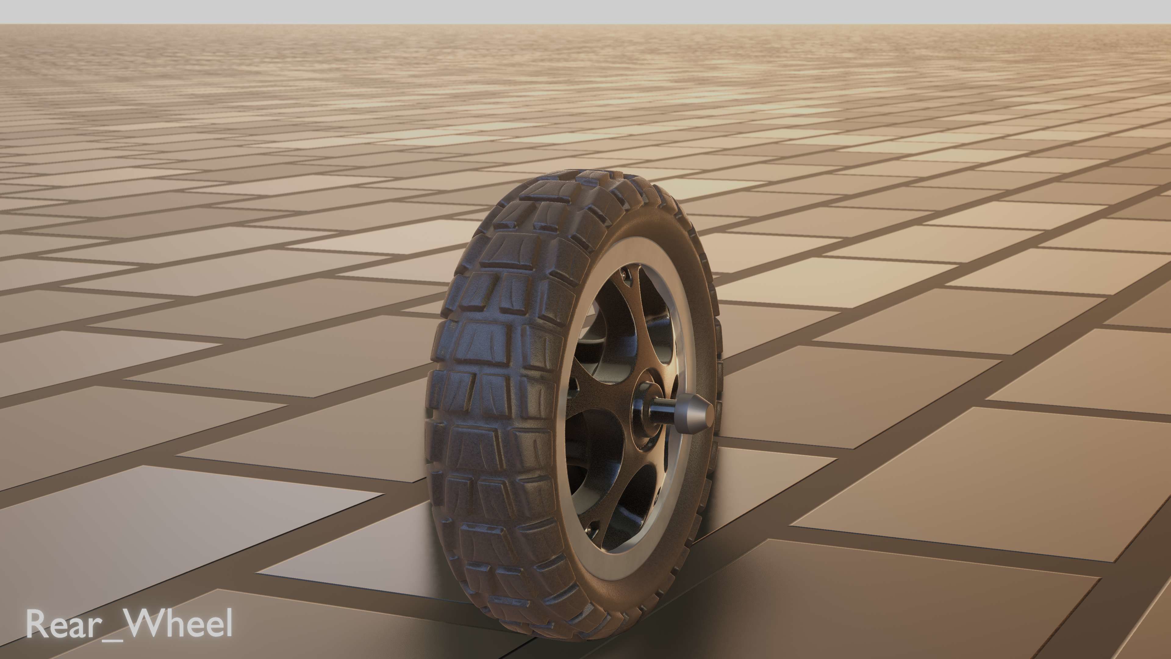 E-Scooter Rear-Wheel with Procedural PBR Material 3D model_63