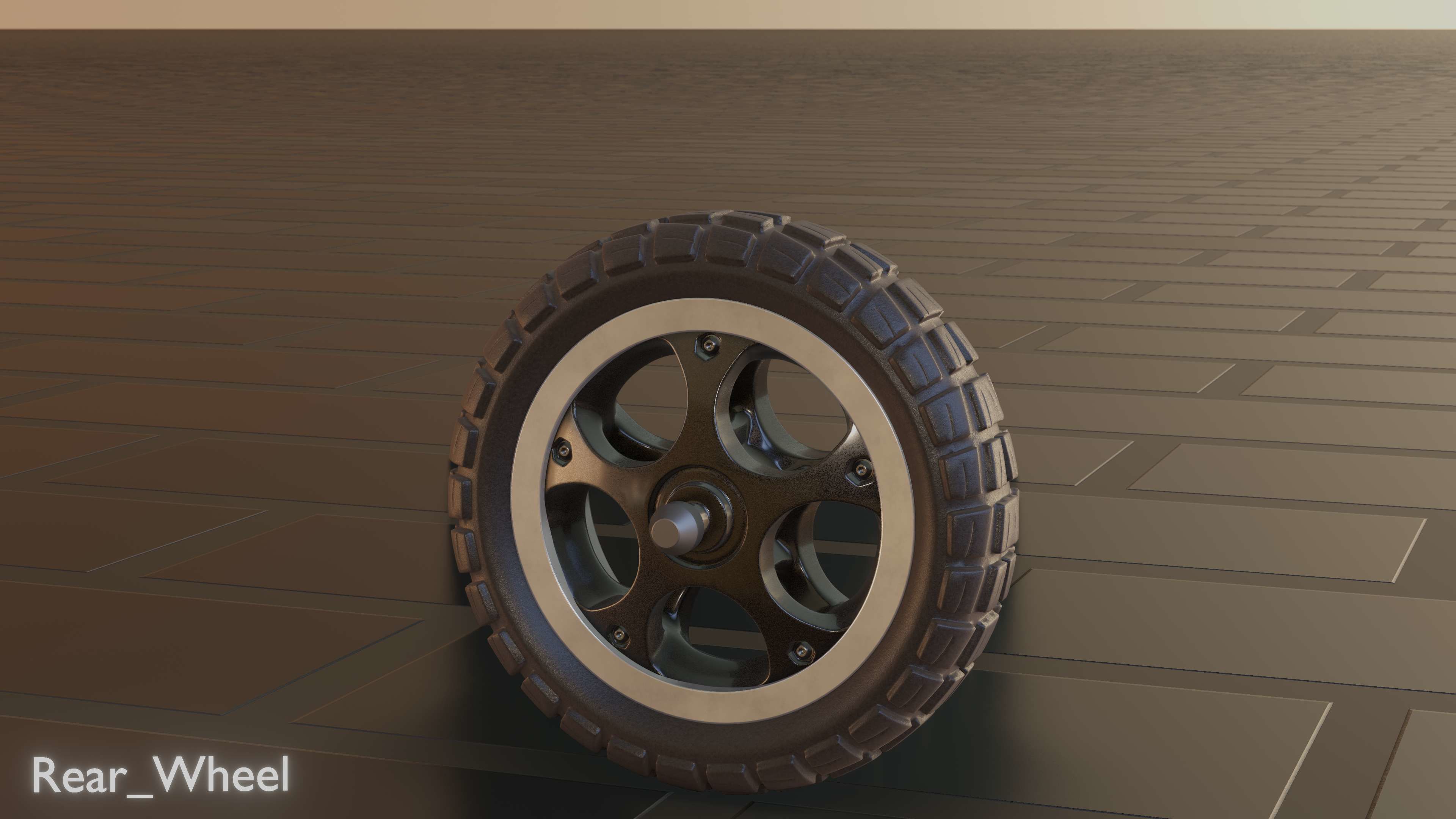 E-Scooter Rear-Wheel with Procedural PBR Material 3D model_42