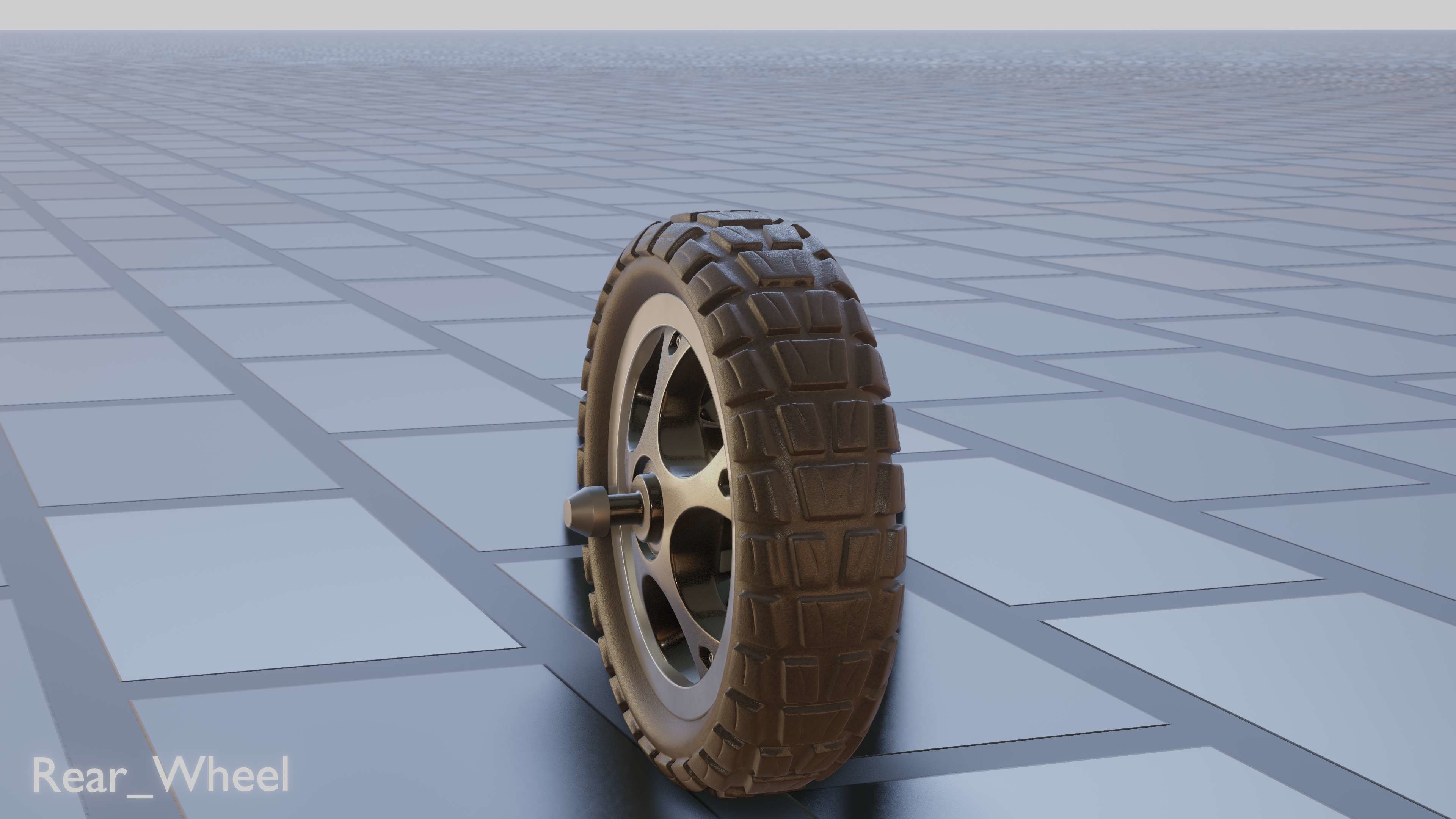 E-Scooter Rear-Wheel with Procedural PBR Material 3D model_13