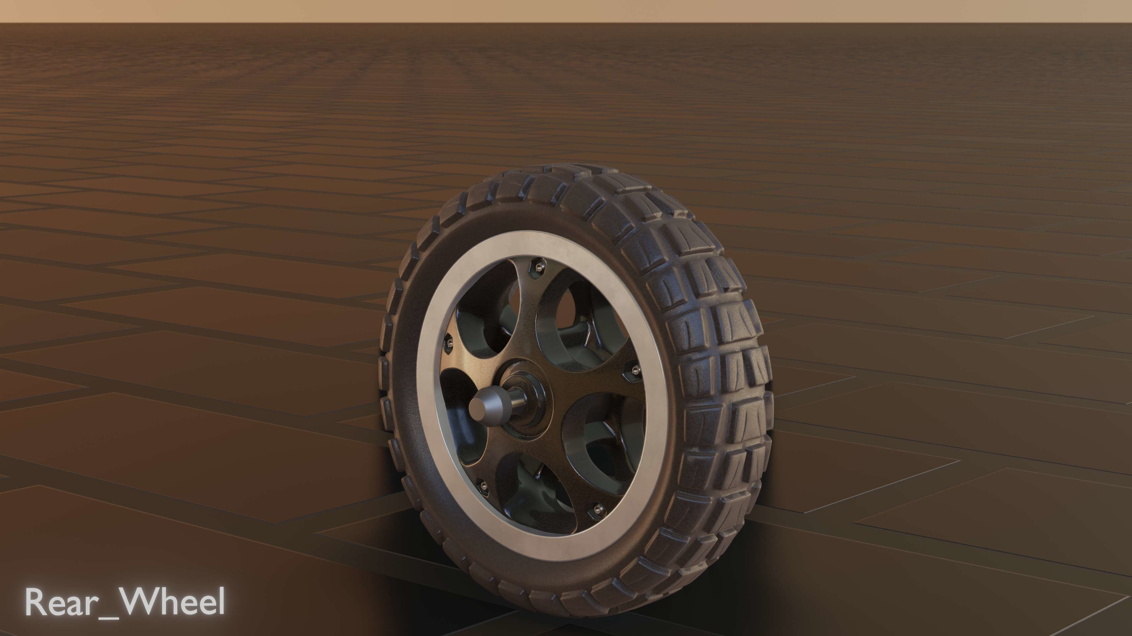 E-Scooter Rear-Wheel with Procedural PBR Material 3D model_46