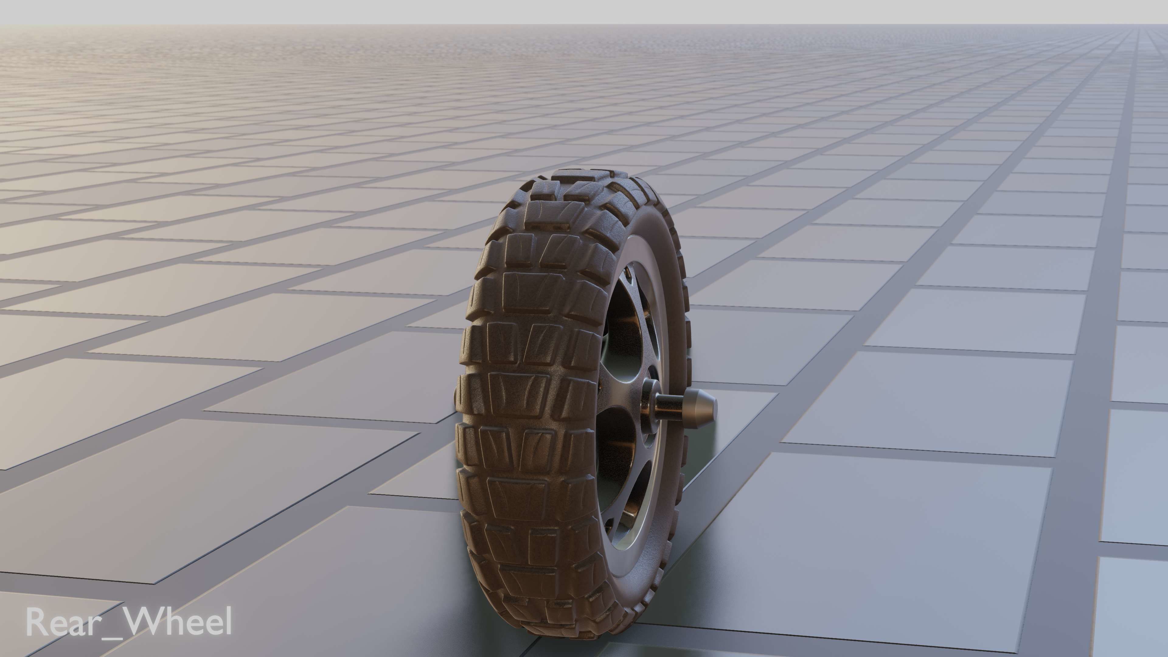 E-Scooter Rear-Wheel with Procedural PBR Material 3D model_21