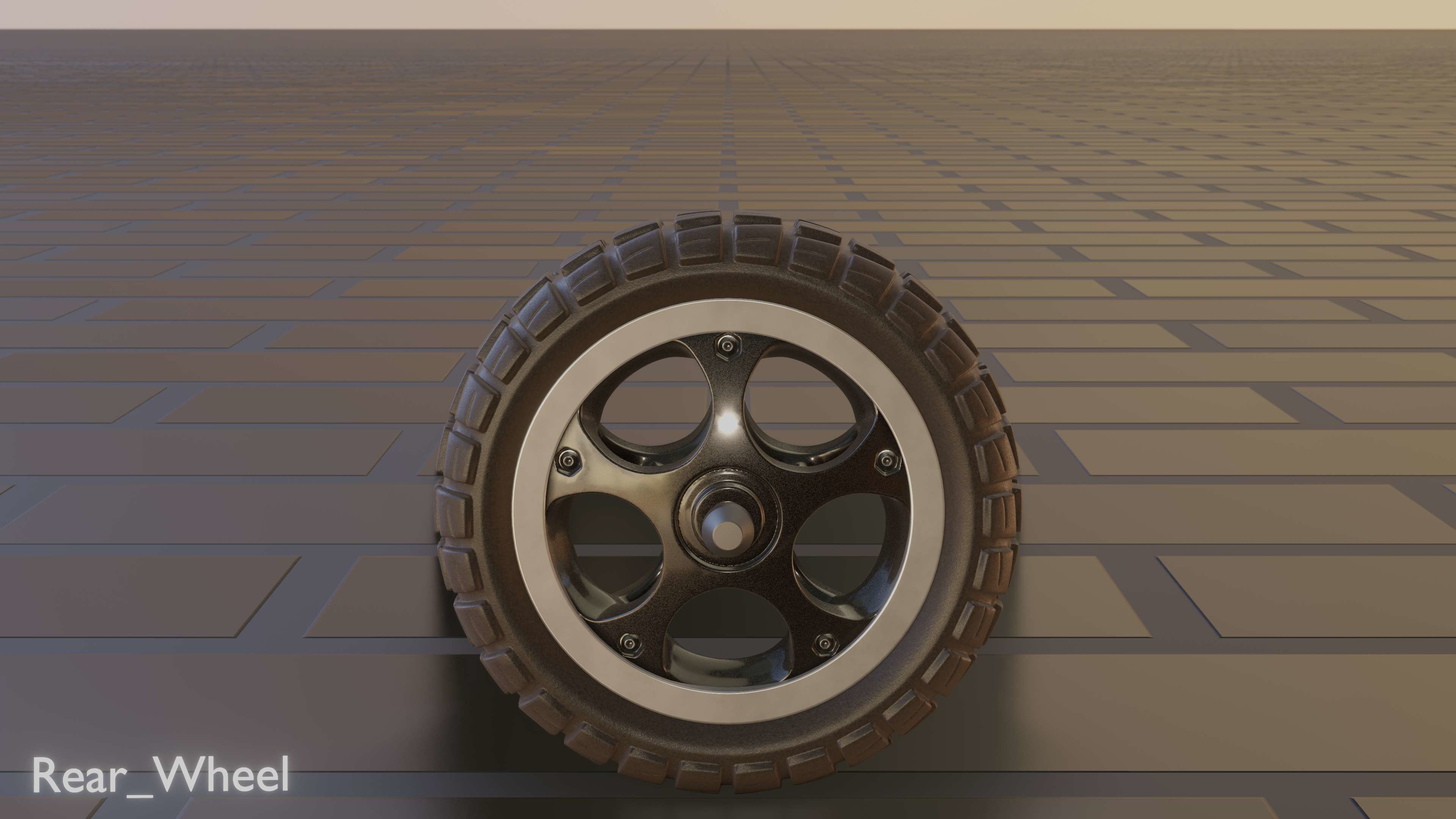 E-Scooter Rear-Wheel with Procedural PBR Material 3D model_17
